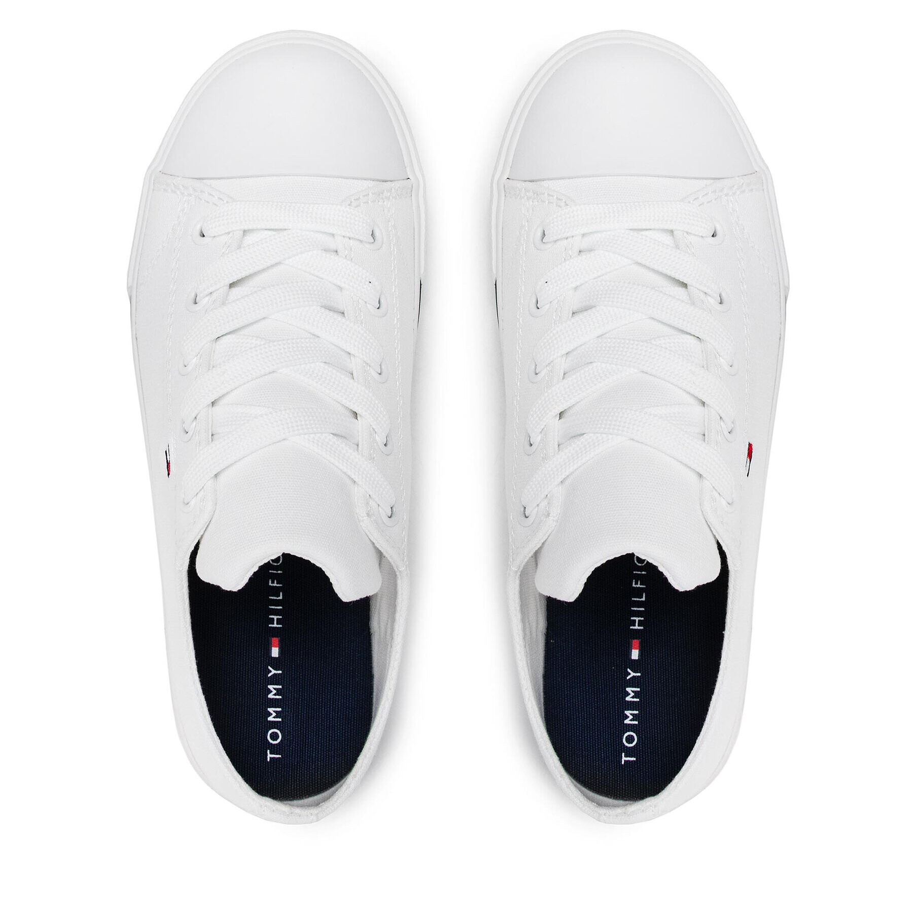 Tommy Hilfiger Modne superge Low Cut Lace Up Sneaker T3X4-30692-0890 S Bela - Pepit.si