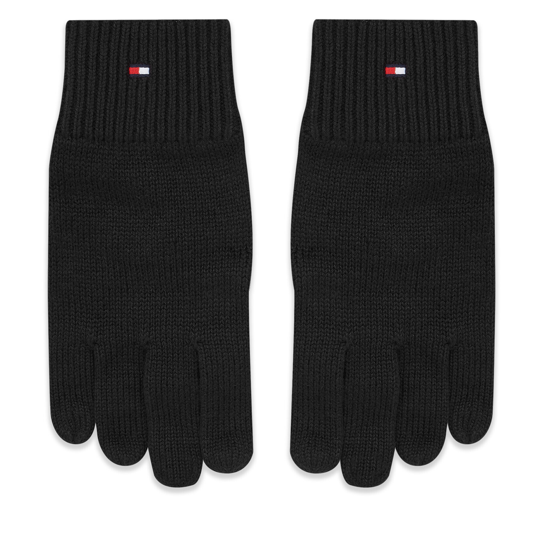 Tommy Hilfiger Moške rokavice Essential Flag Knitted Gloves AM0AM11048 Črna - Pepit.si