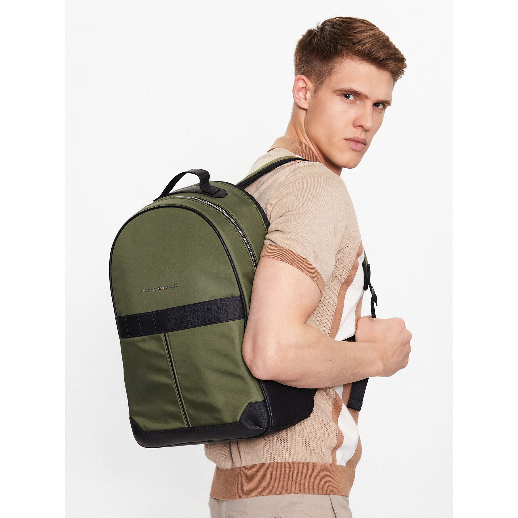 Tommy Hilfiger Nahrbtnik Th Elevated Nylon Backpack AM0AM10939 Zelena - Pepit.si