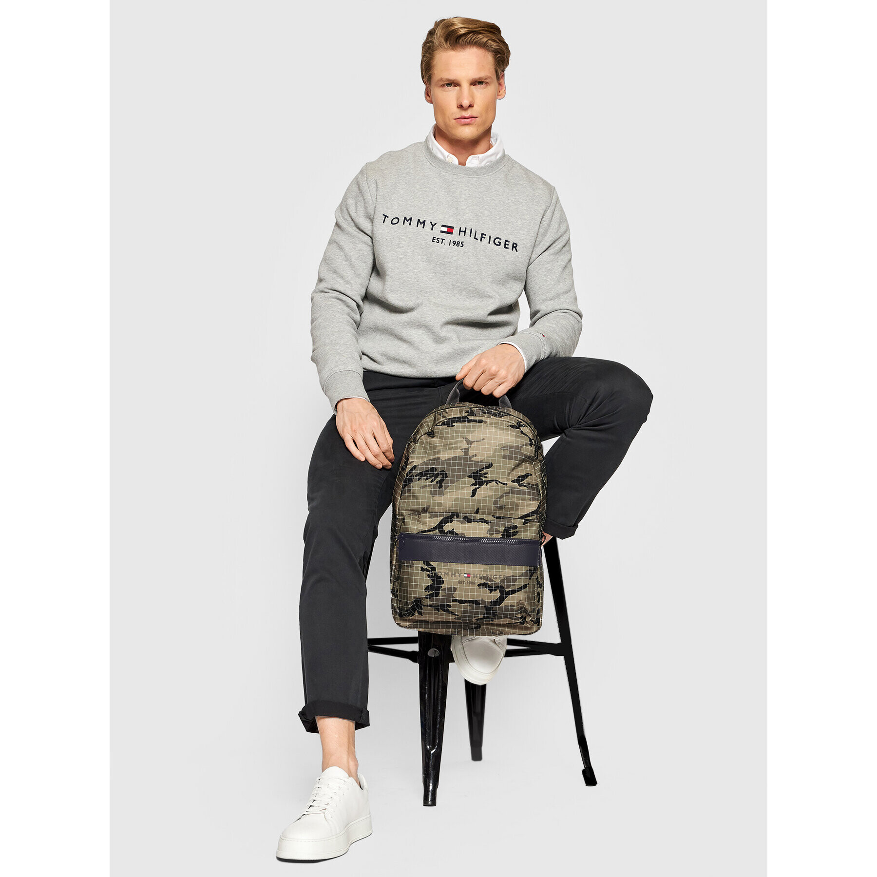 Tommy Hilfiger Nahrbtnik Th Established Camo Backpack AM0AM08683 Zelena - Pepit.si