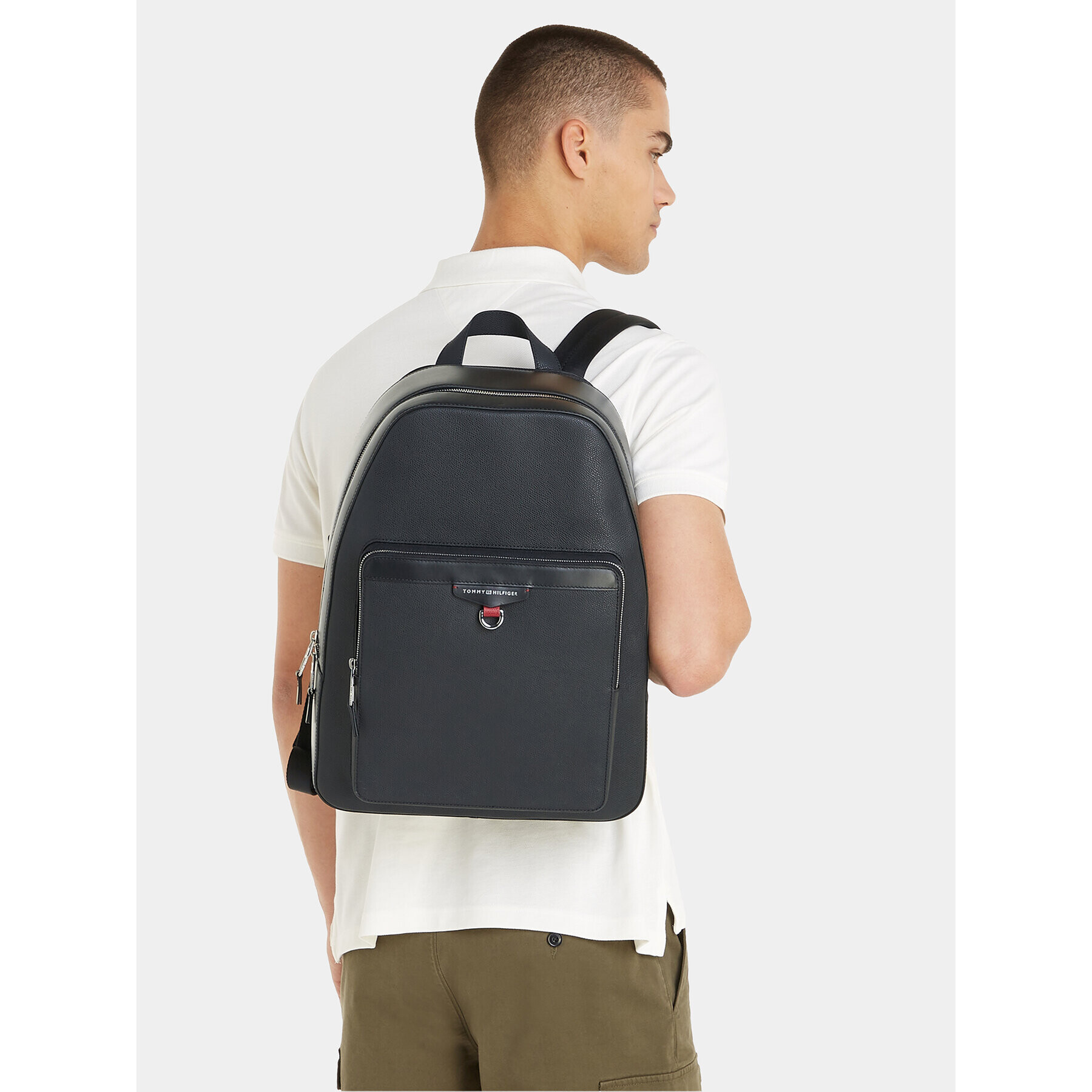 Tommy Hilfiger Nahrbtnik Th Structured Leather Backpack AM0AM11561 Črna - Pepit.si