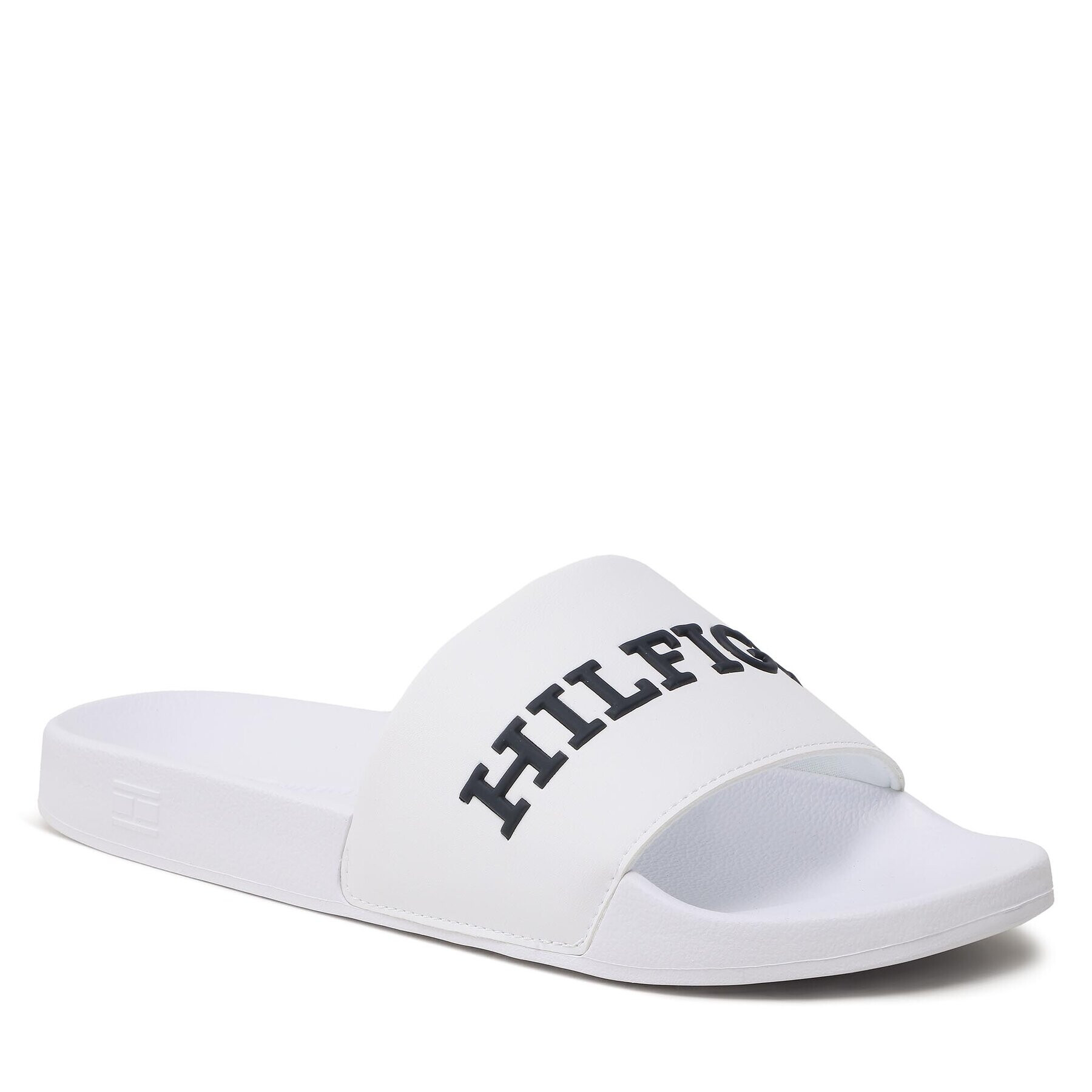 Tommy Hilfiger Natikači 3D Print Hilfiger Pool Slide FM0FM04612 Bela - Pepit.si