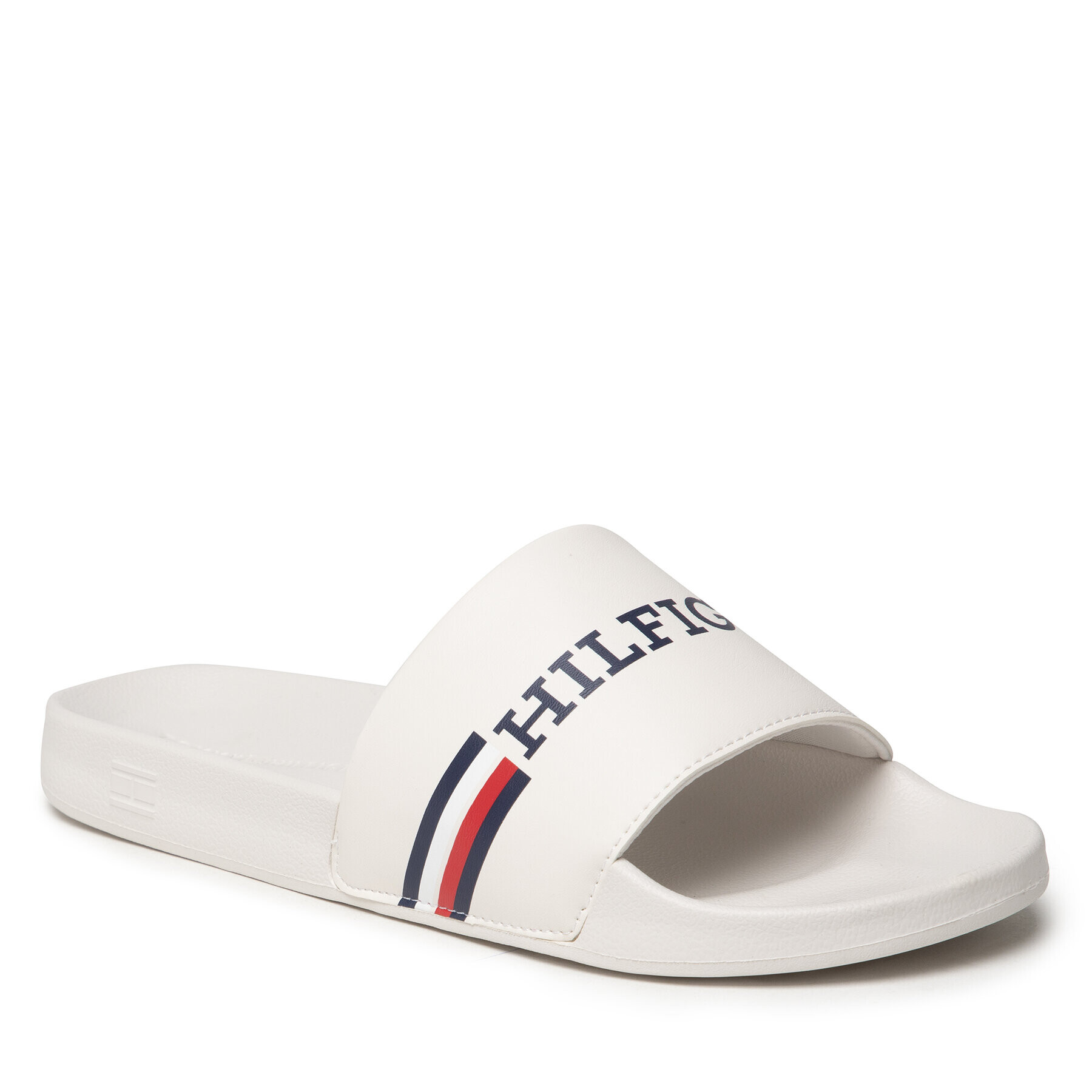 Tommy Hilfiger Natikači Corporate Flag Pool Slide FM0FM04613 Bela - Pepit.si