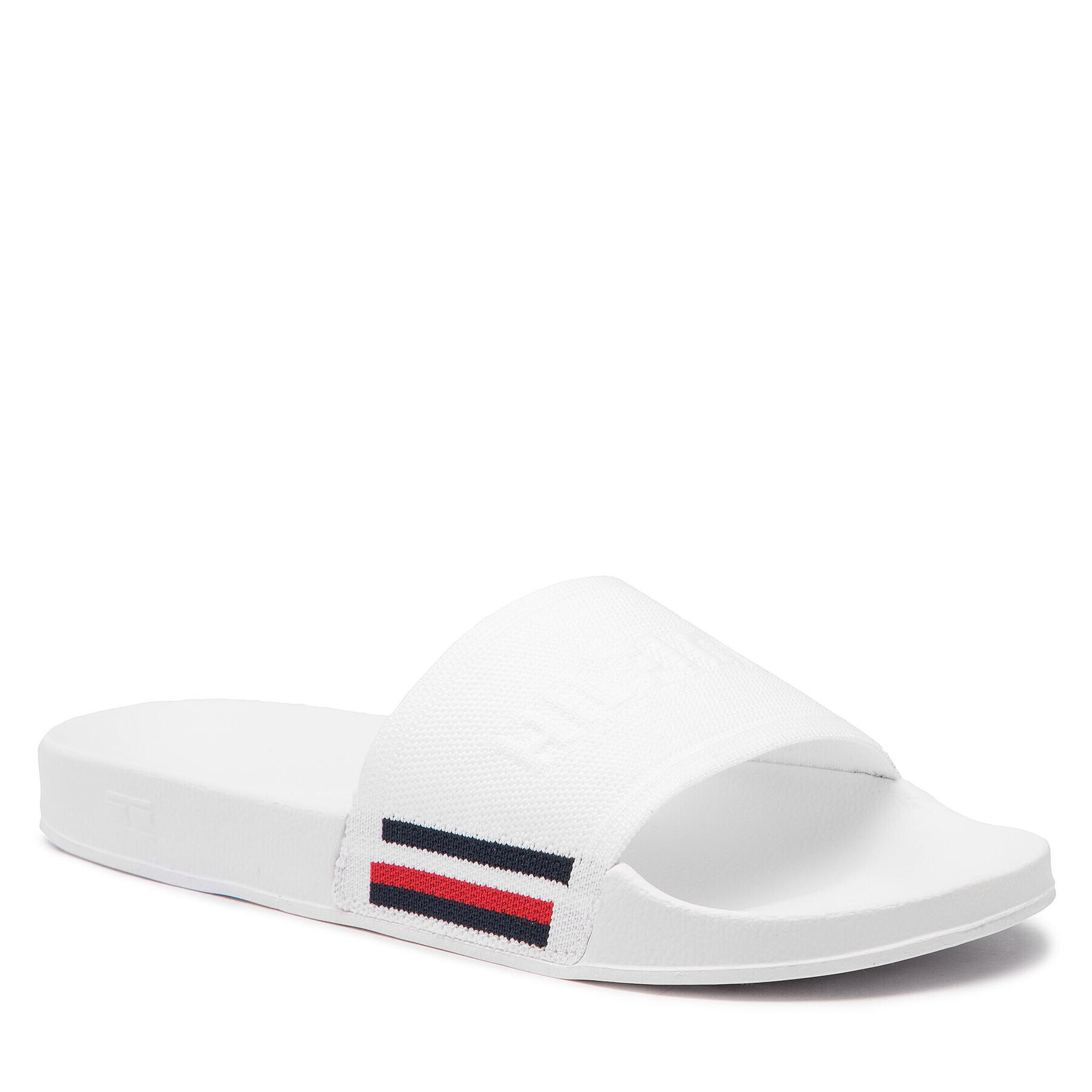 Tommy Hilfiger Natikači Corporate Knitted Beach Sandal FM0FM04062 Bela - Pepit.si