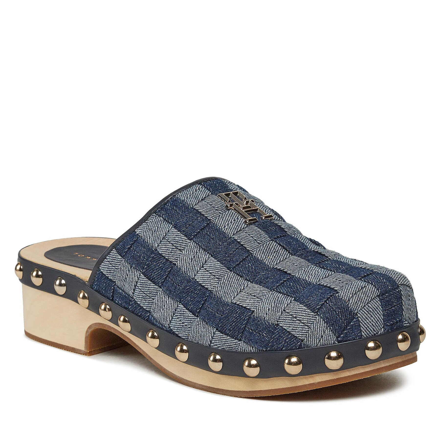 Tommy Hilfiger Natikači Denim Contrast Clog FW0FW07410 Mornarsko modra - Pepit.si