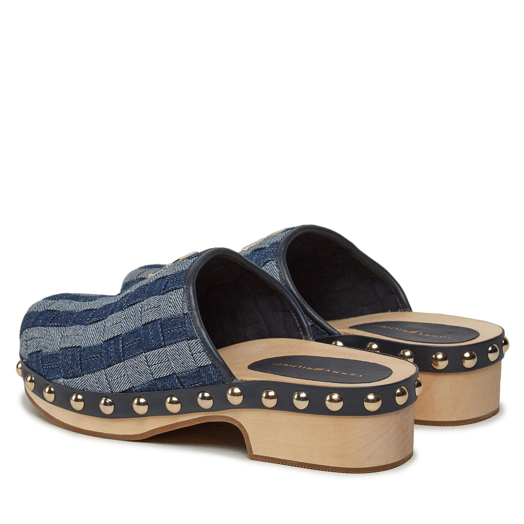 Tommy Hilfiger Natikači Denim Contrast Clog FW0FW07410 Mornarsko modra - Pepit.si