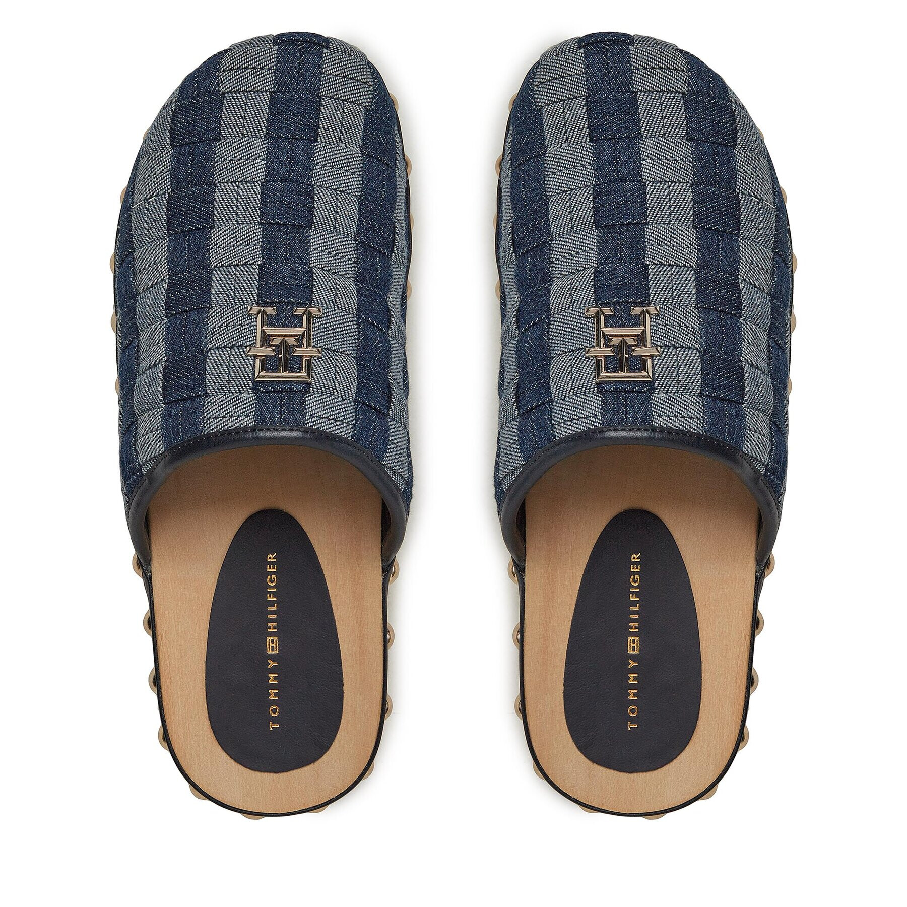 Tommy Hilfiger Natikači Denim Contrast Clog FW0FW07410 Mornarsko modra - Pepit.si