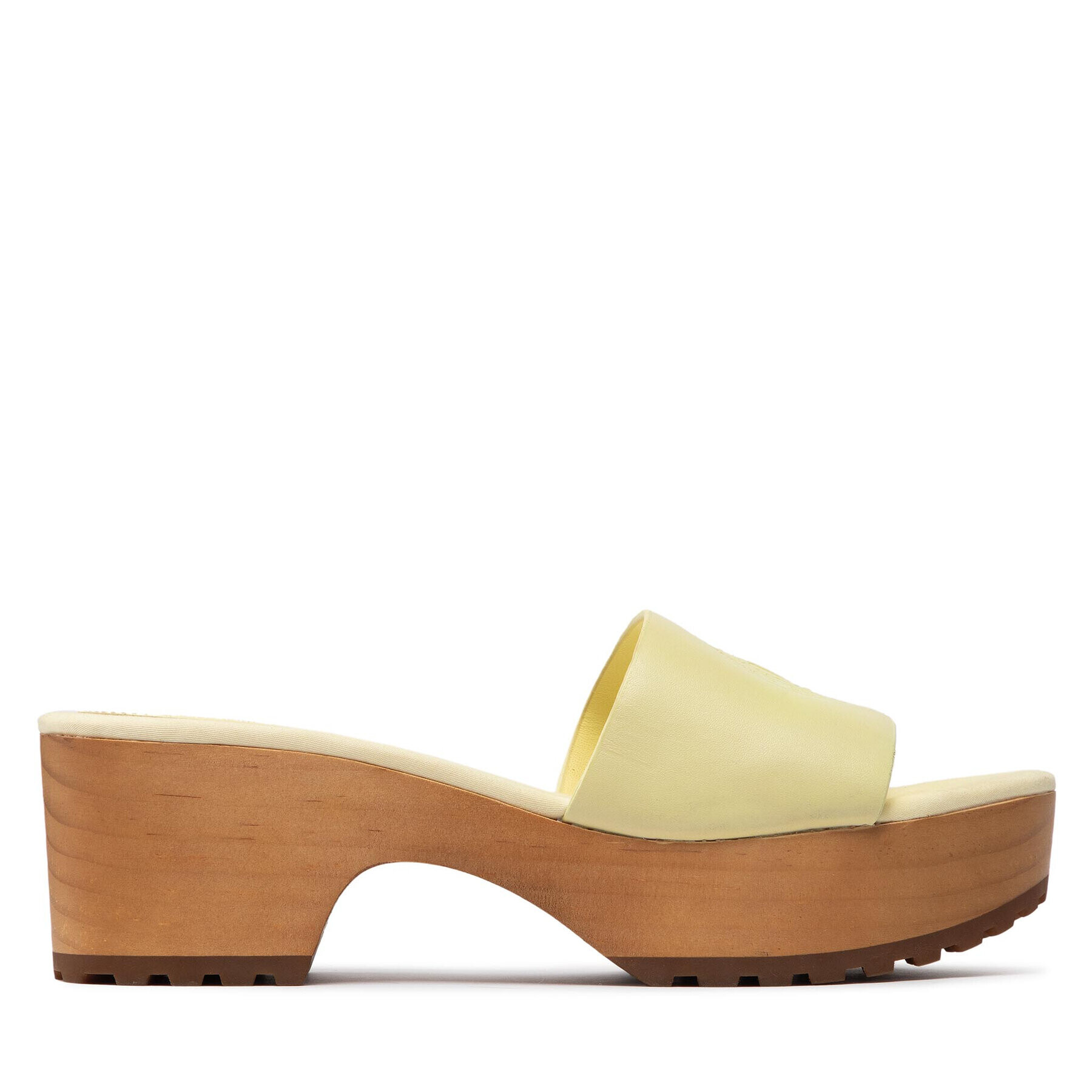 Tommy Hilfiger Natikači Feminine Mid Heel Clog Sandal FW0FW06241 Rumena - Pepit.si