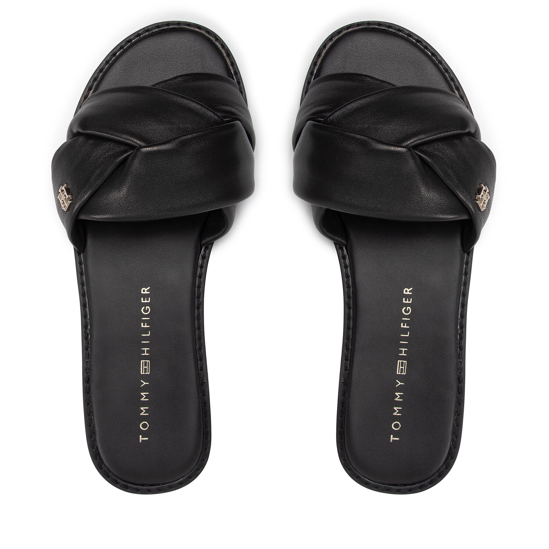 Tommy Hilfiger Natikači Feminine Weave Flat Sandal FW0FW06669 Črna - Pepit.si