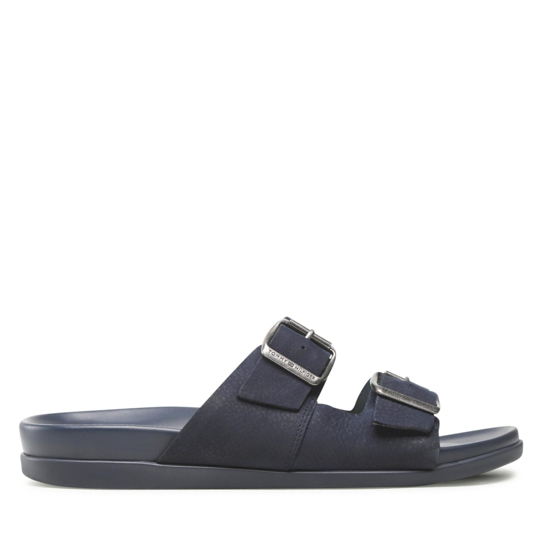 Tommy Hilfiger Natikači Hilfiger Nubuck Buckles Sandal FM0FM04459 Mornarsko modra - Pepit.si