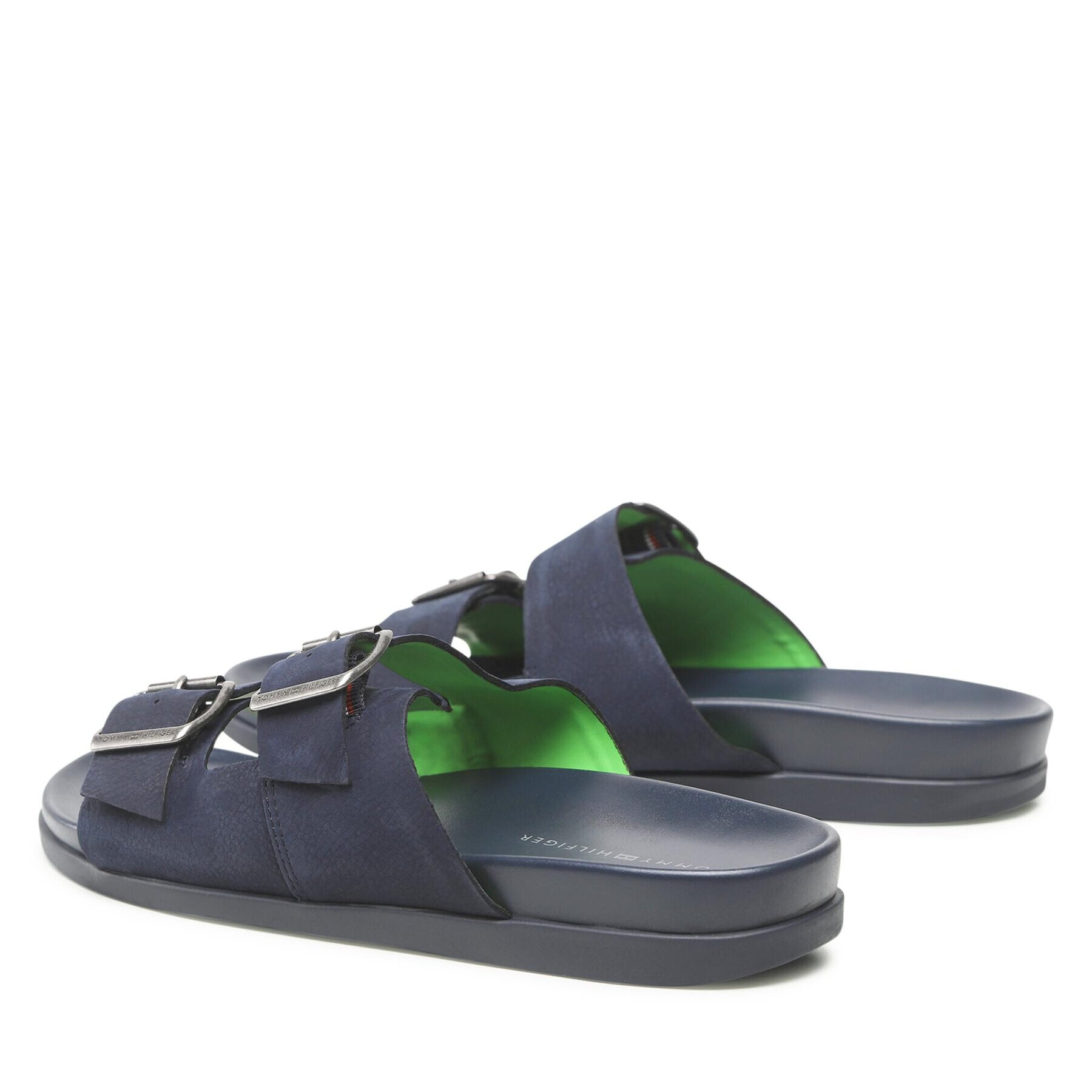 Tommy Hilfiger Natikači Hilfiger Nubuck Buckles Sandal FM0FM04459 Mornarsko modra - Pepit.si