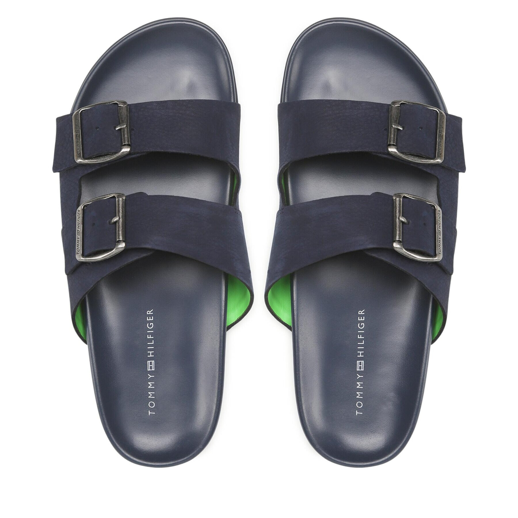 Tommy Hilfiger Natikači Hilfiger Nubuck Buckles Sandal FM0FM04459 Mornarsko modra - Pepit.si