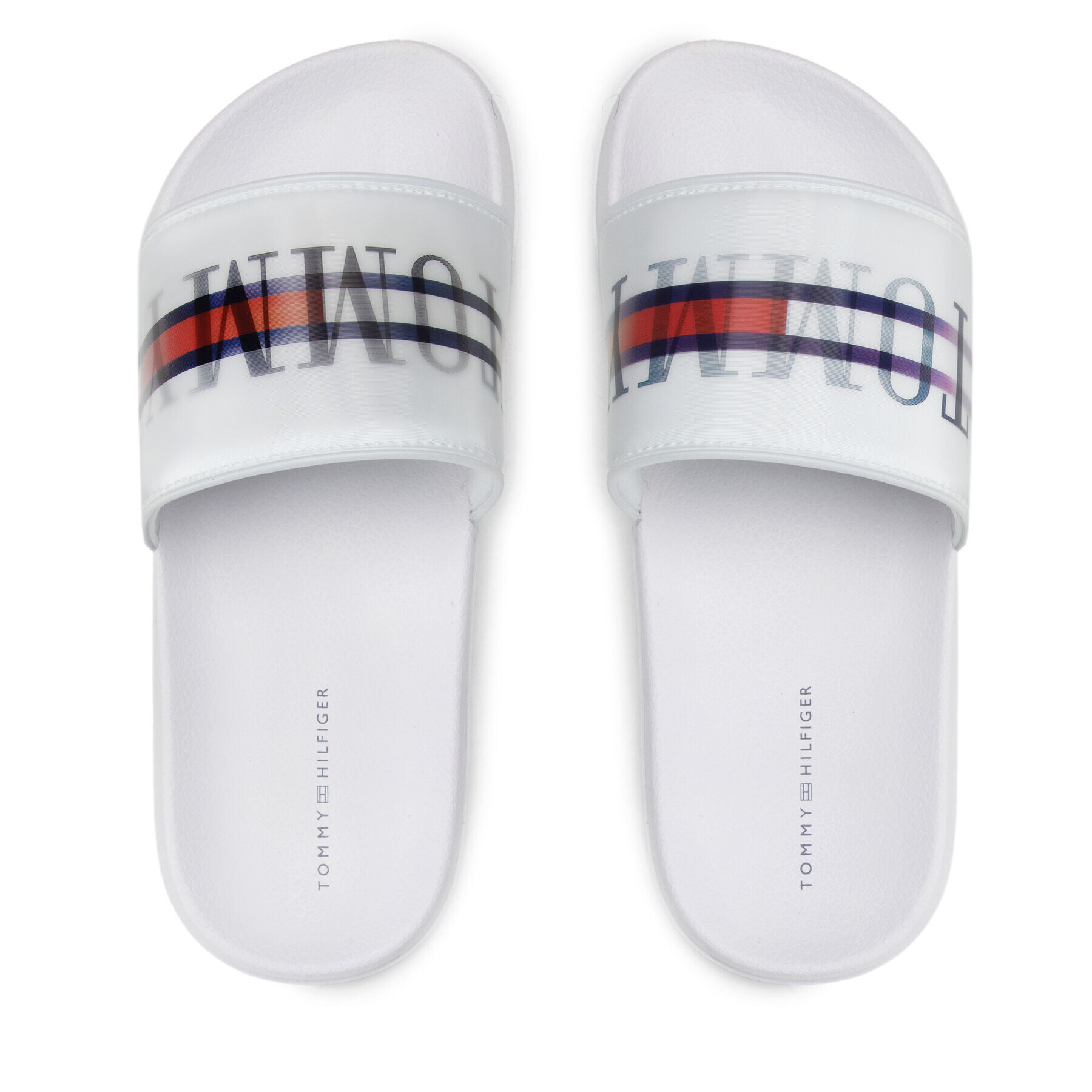 Tommy Hilfiger Natikači Holographic Pool Slide T3B0-32276-1172 S Bela - Pepit.si