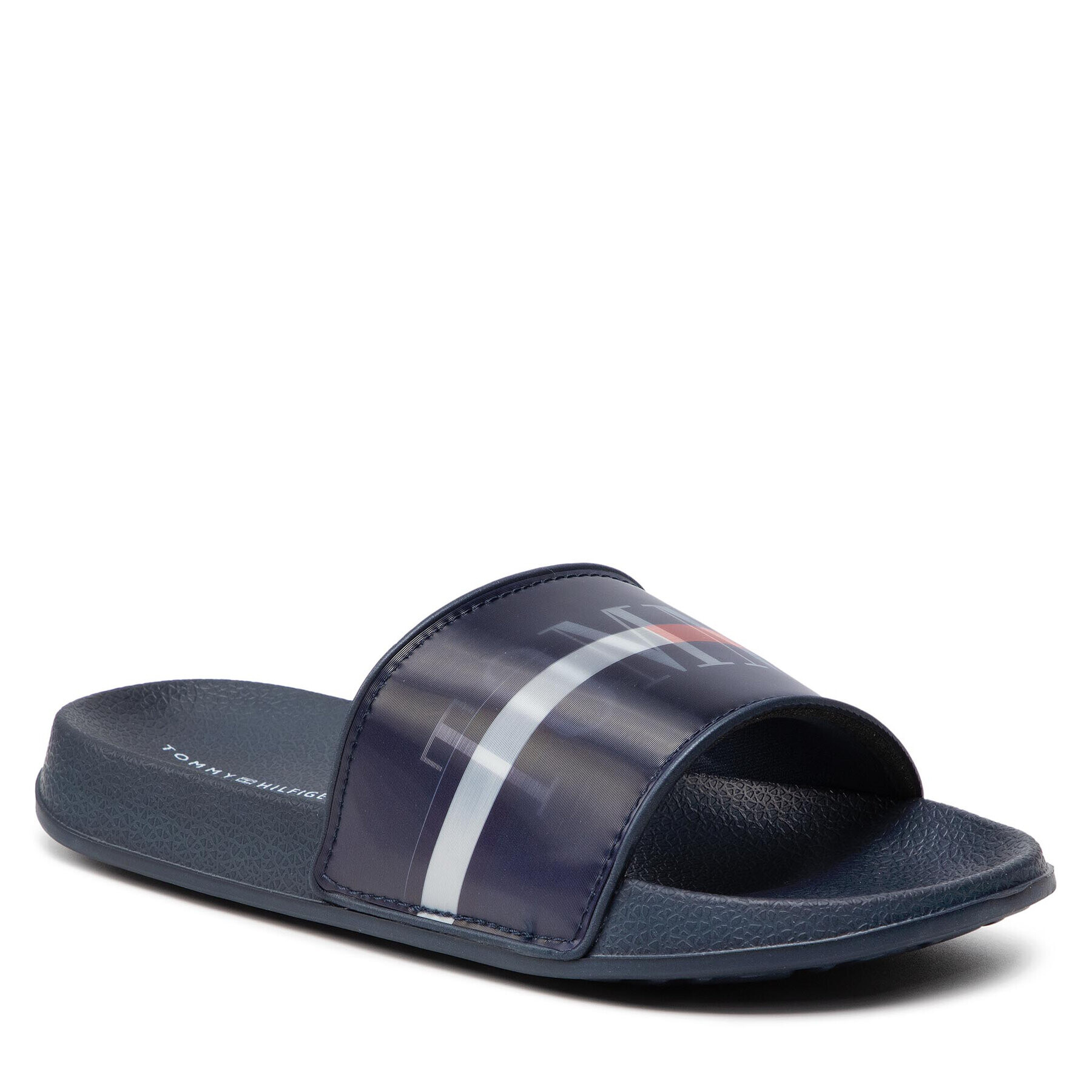 Tommy Hilfiger Natikači Holographic Pool Slide T3B0-32276-1172 S Mornarsko modra - Pepit.si