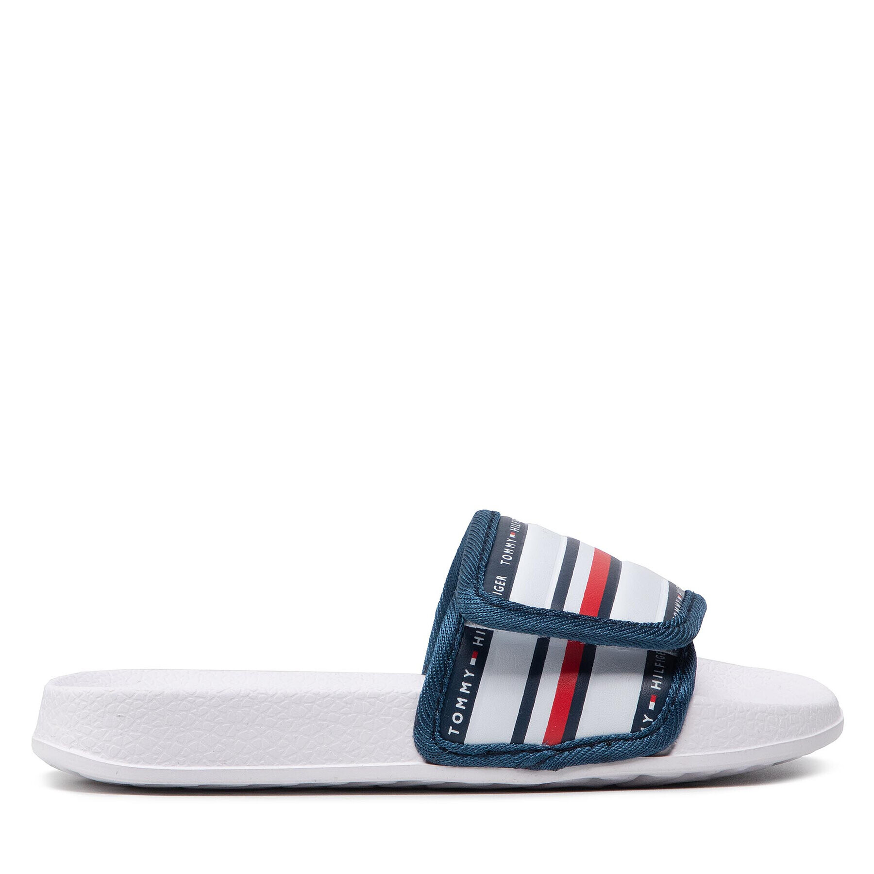 Tommy Hilfiger Natikači Maxi Velcro Pool Slide T3B0-32272-1172 M Bela - Pepit.si