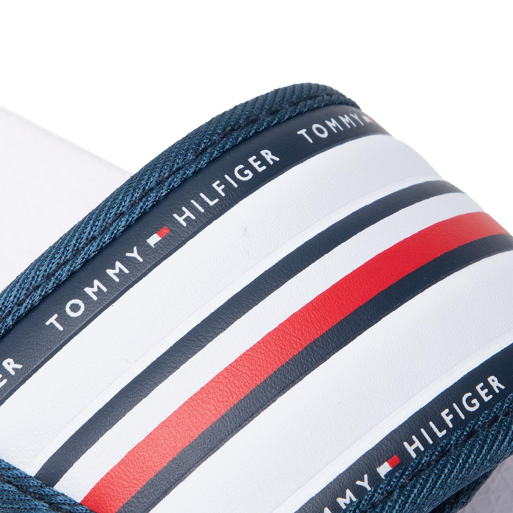 Tommy Hilfiger Natikači Maxi Velcro Pool Slide T3B0-32272-1172 M Bela - Pepit.si