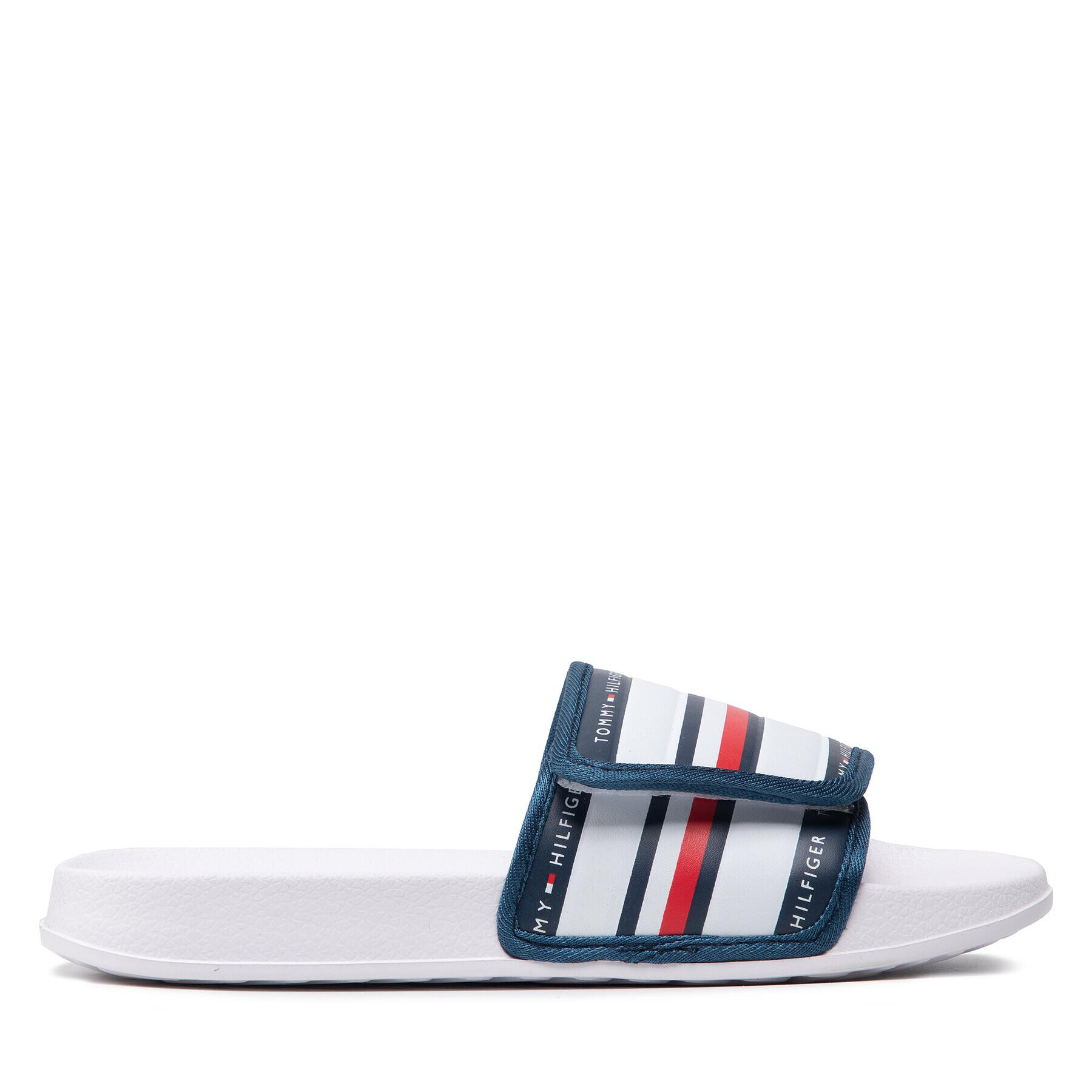 Tommy Hilfiger Natikači Maxi Velcro Pool Slide T3B0-32272-1172 S Bela - Pepit.si