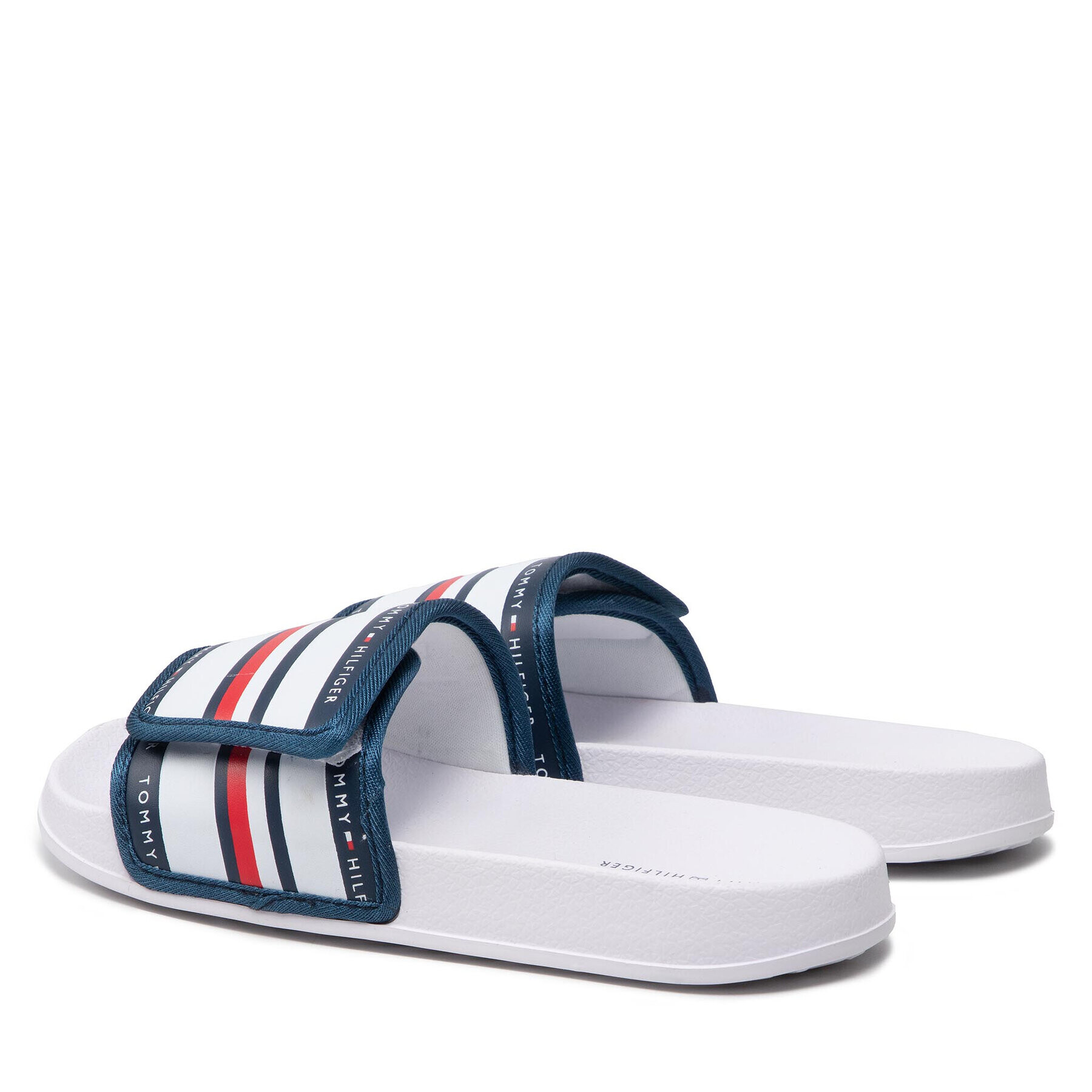 Tommy Hilfiger Natikači Maxi Velcro Pool Slide T3B0-32272-1172 S Bela - Pepit.si