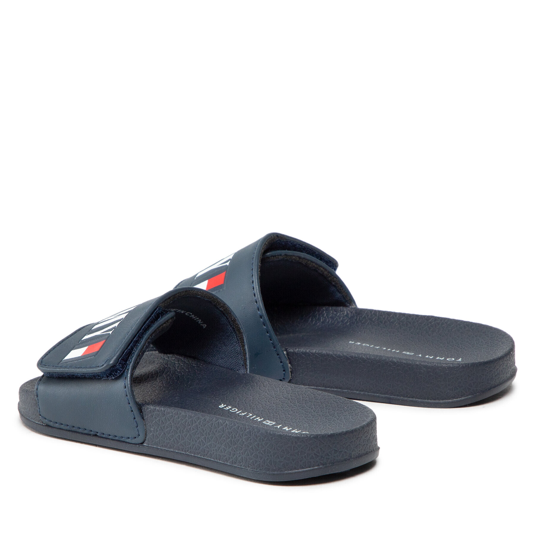 Tommy Hilfiger Natikači Maxi Velcro Pool Slide T3B0-32575-1172 M Mornarsko modra - Pepit.si