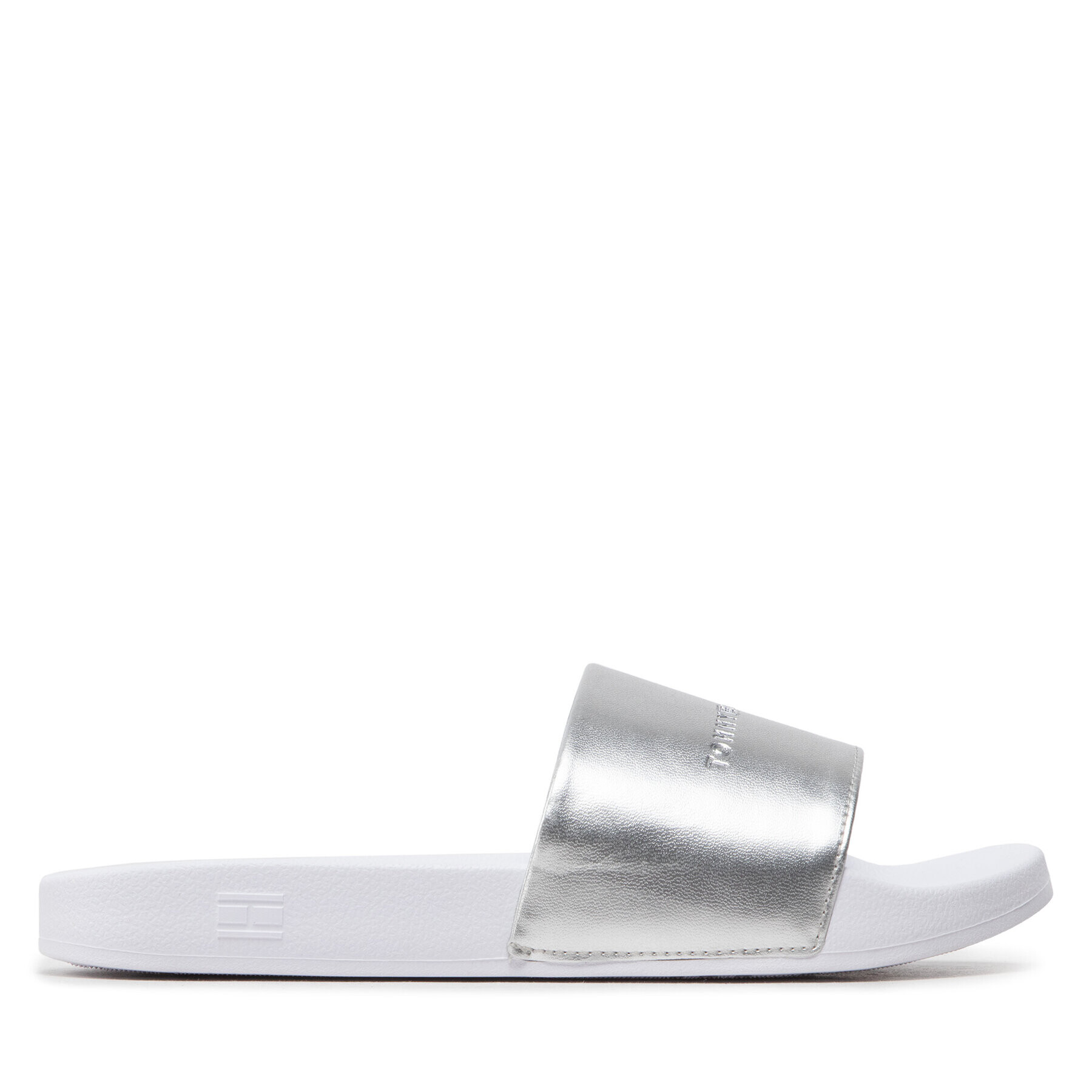 Tommy Hilfiger Natikači Metallic Pool Slide FW0FW06834 Srebrna - Pepit.si