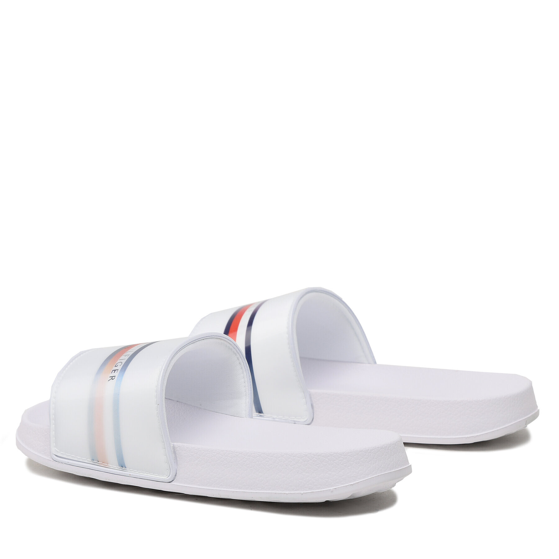 Tommy Hilfiger Natikači Reflective Pool Slide T3B0-32931-1172 S Bela - Pepit.si