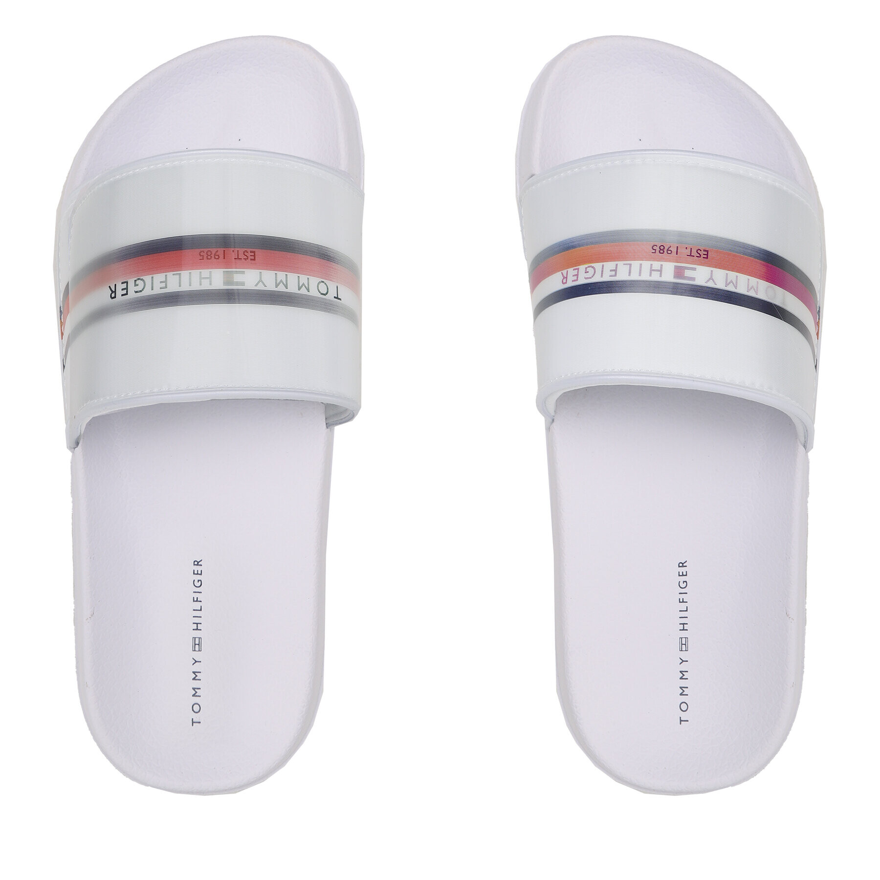 Tommy Hilfiger Natikači Reflective Pool Slide T3B0-32931-1172 S Bela - Pepit.si