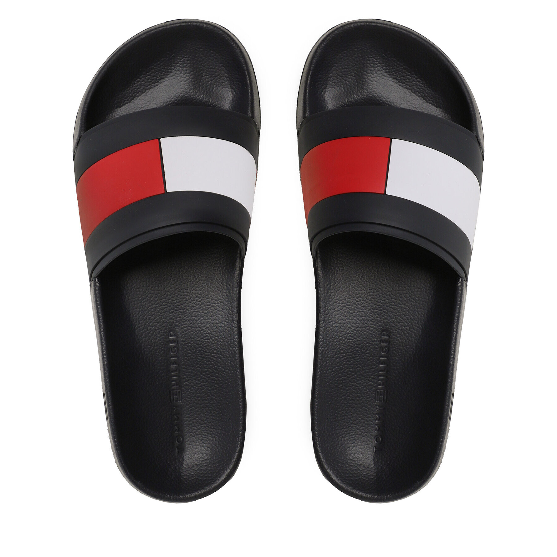 Tommy Hilfiger Natikači Rubber Th Flag Pool Slide FM0FM04236 Mornarsko modra - Pepit.si