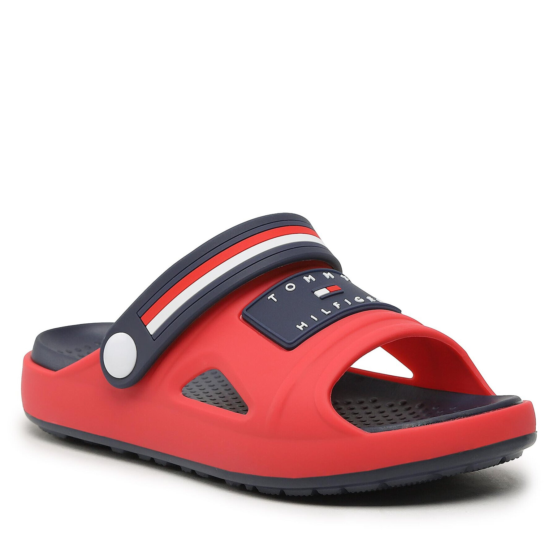 Tommy Hilfiger Natikači Stripes Comfy Sandal T3X2-32914-0083 S Rdeča - Pepit.si