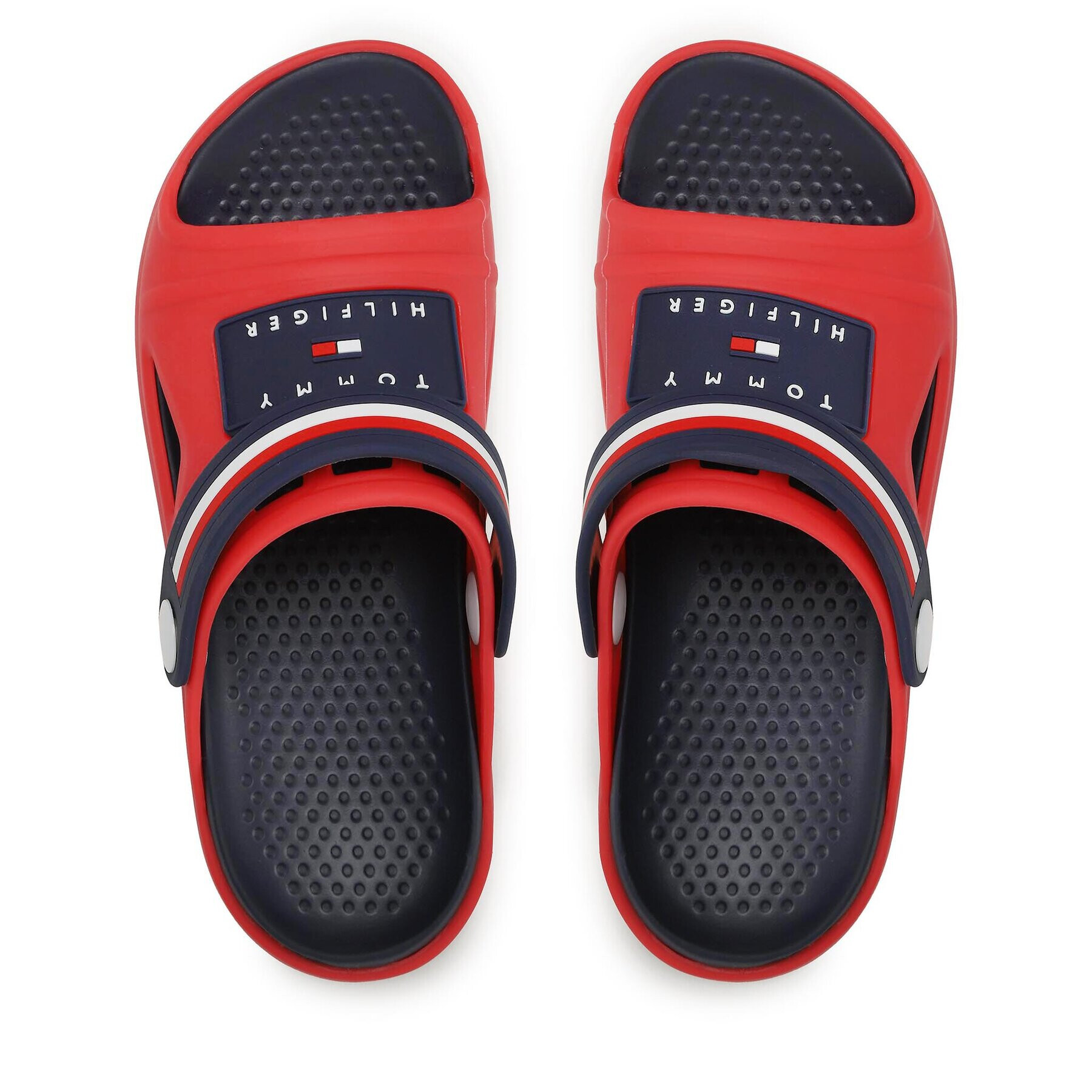 Tommy Hilfiger Natikači Stripes Comfy Sandal T3X2-32914-0083 S Rdeča - Pepit.si