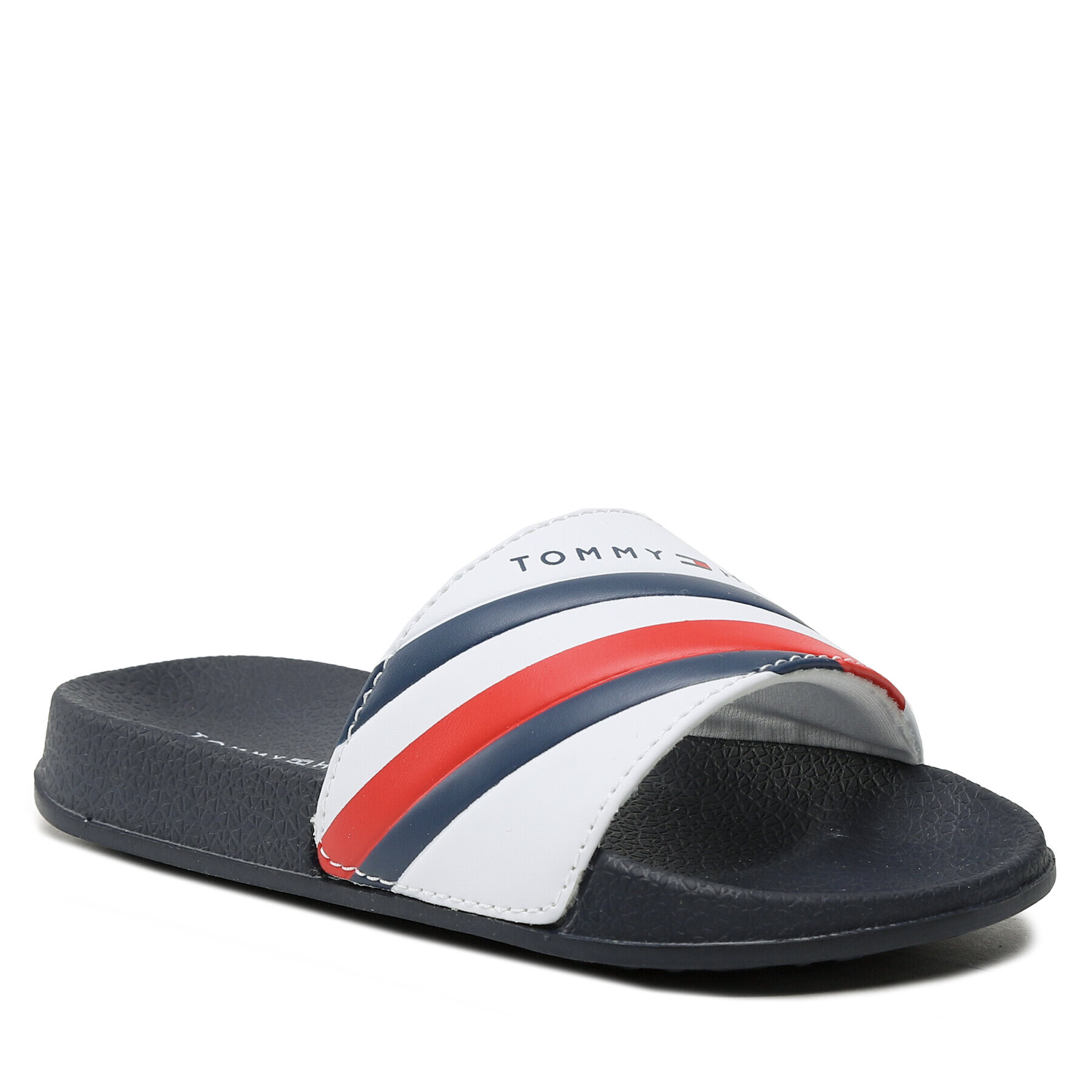 Tommy Hilfiger Natikači Stripes Pool Slide T3B0-32932-1172 M Bela - Pepit.si