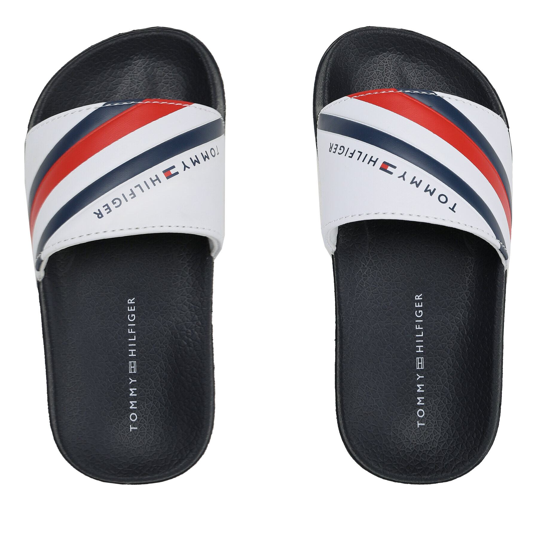 Tommy Hilfiger Natikači Stripes Pool Slide T3B0-32932-1172 M Bela - Pepit.si