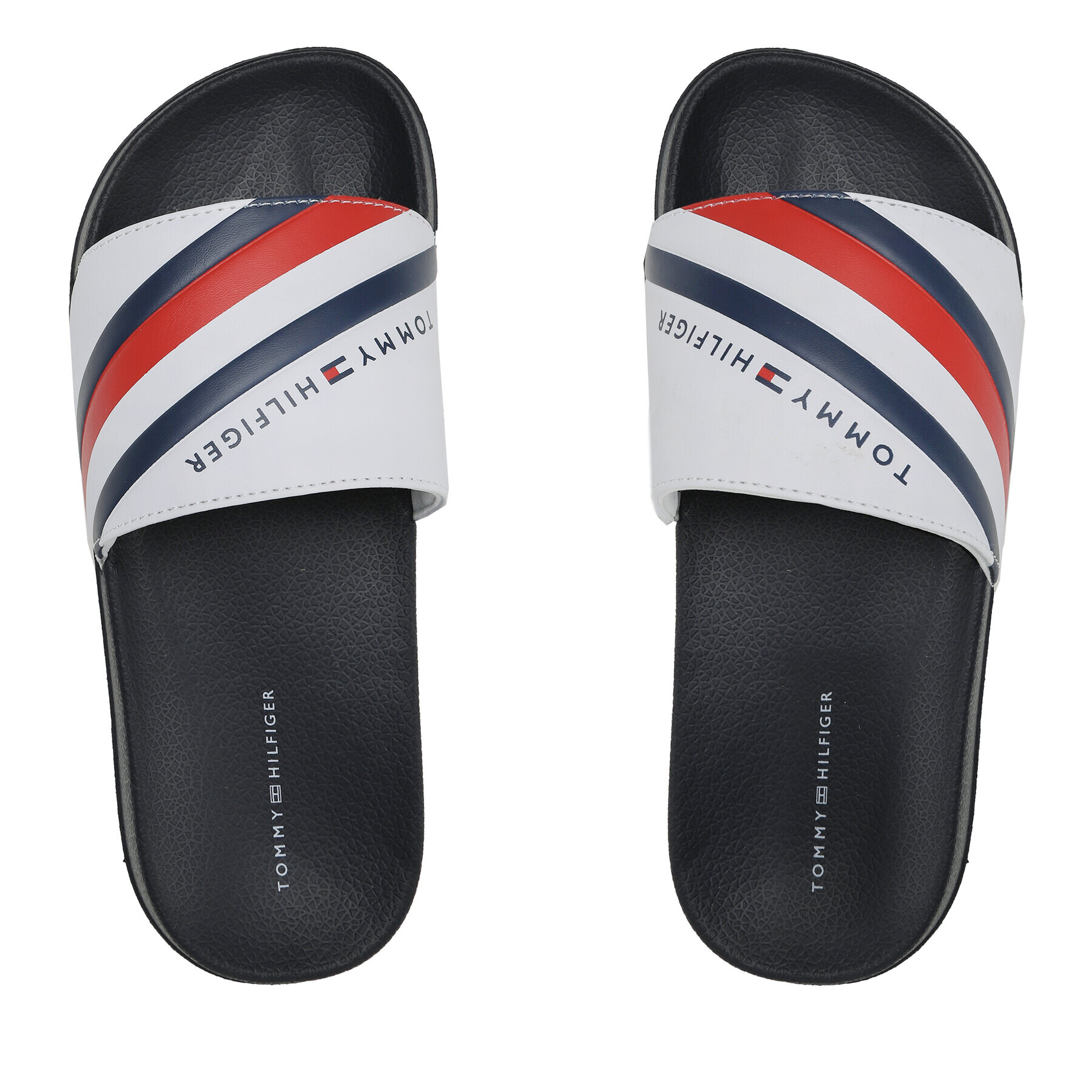 Tommy Hilfiger Natikači Stripes Pool Slide T3B0-32932-1172 S Bela - Pepit.si