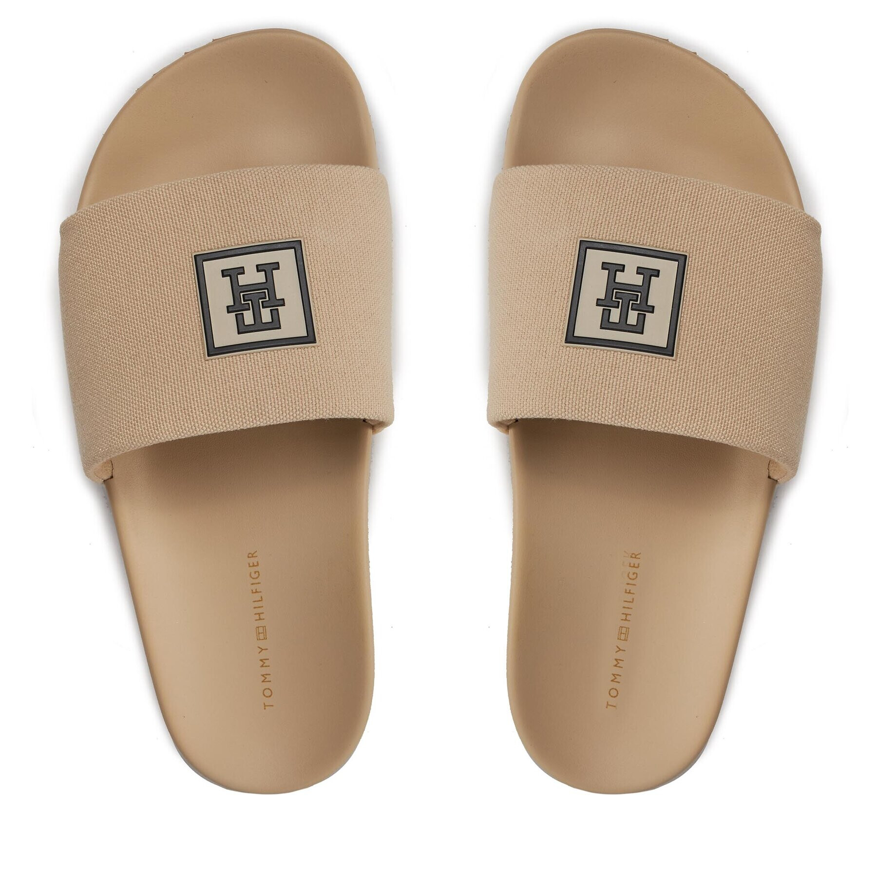 Tommy Hilfiger Natikači Th 85 Slide FW0FW07766 Bež - Pepit.si