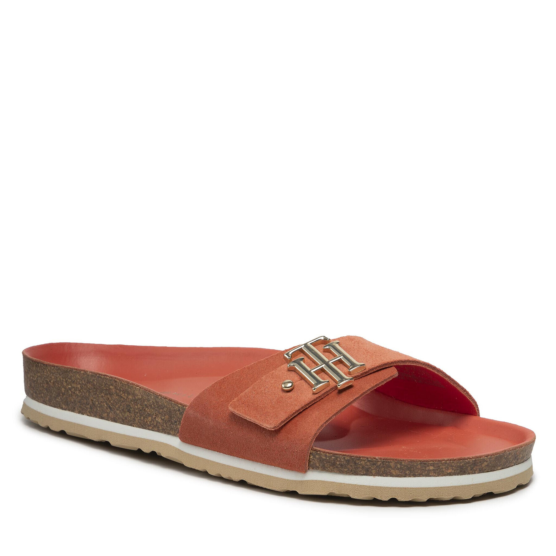 Tommy Hilfiger Natikači Th Molded Footbed Flat Sandal FW0FW06244 Oranžna - Pepit.si