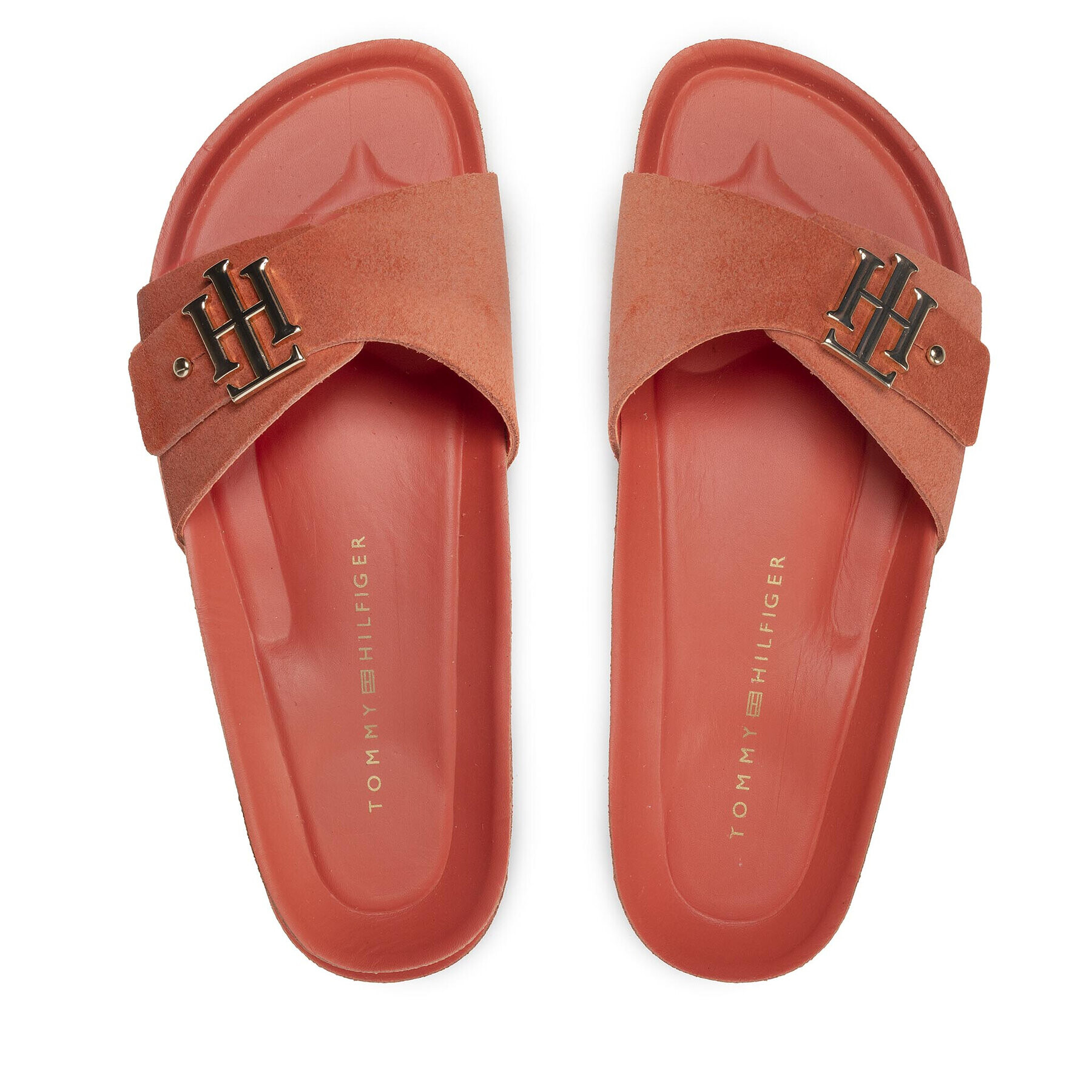 Tommy Hilfiger Natikači Th Molded Footbed Flat Sandal FW0FW06244 Oranžna - Pepit.si