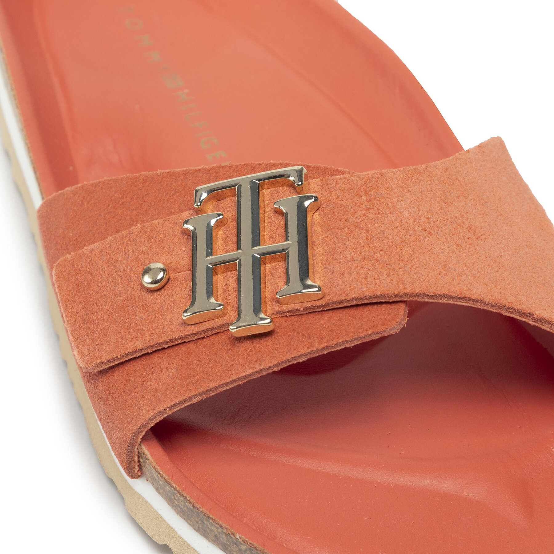 Tommy Hilfiger Natikači Th Molded Footbed Flat Sandal FW0FW06244 Oranžna - Pepit.si