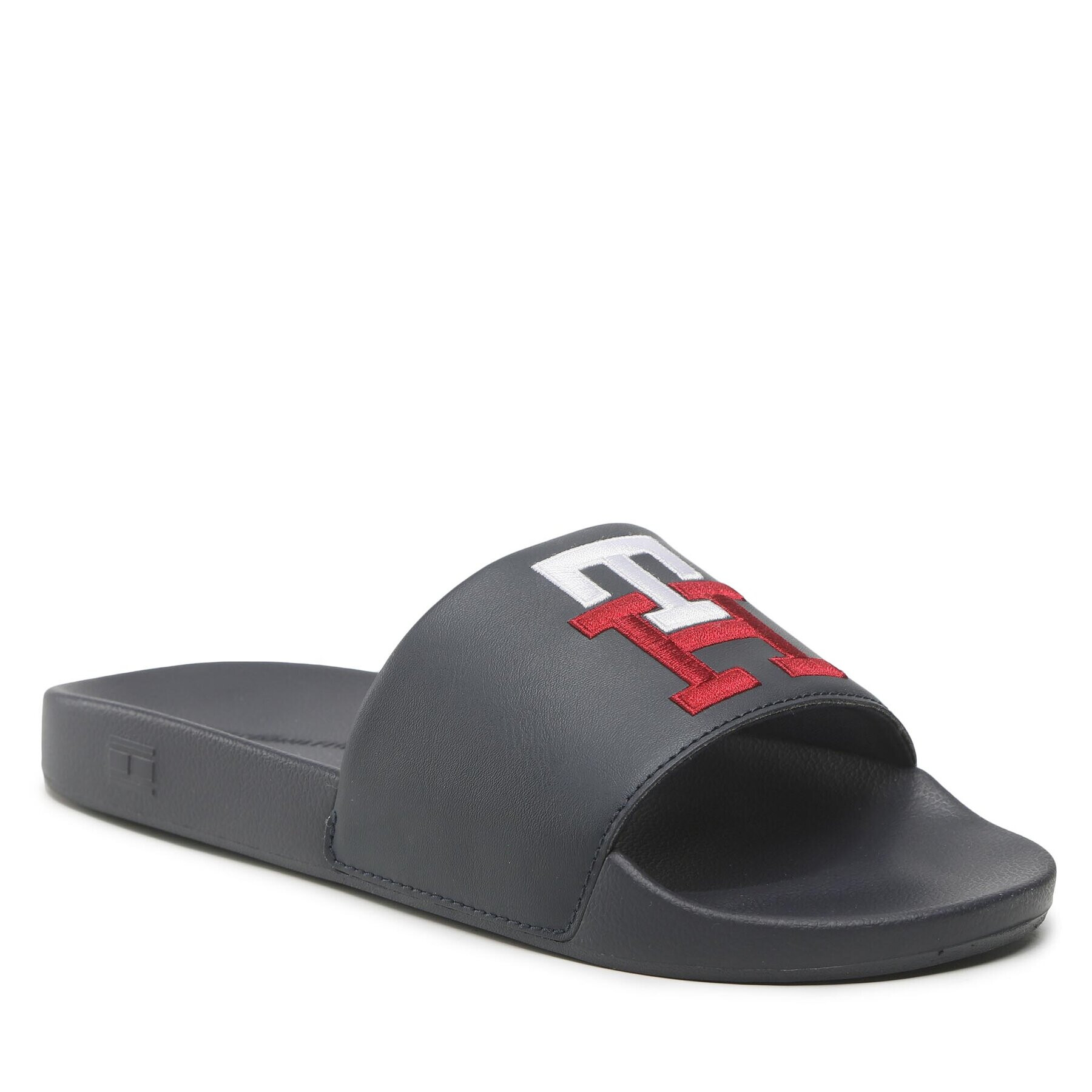 Tommy Hilfiger Natikači Th Raised Embroidery Pool Slide FM0FM04349 Mornarsko modra - Pepit.si