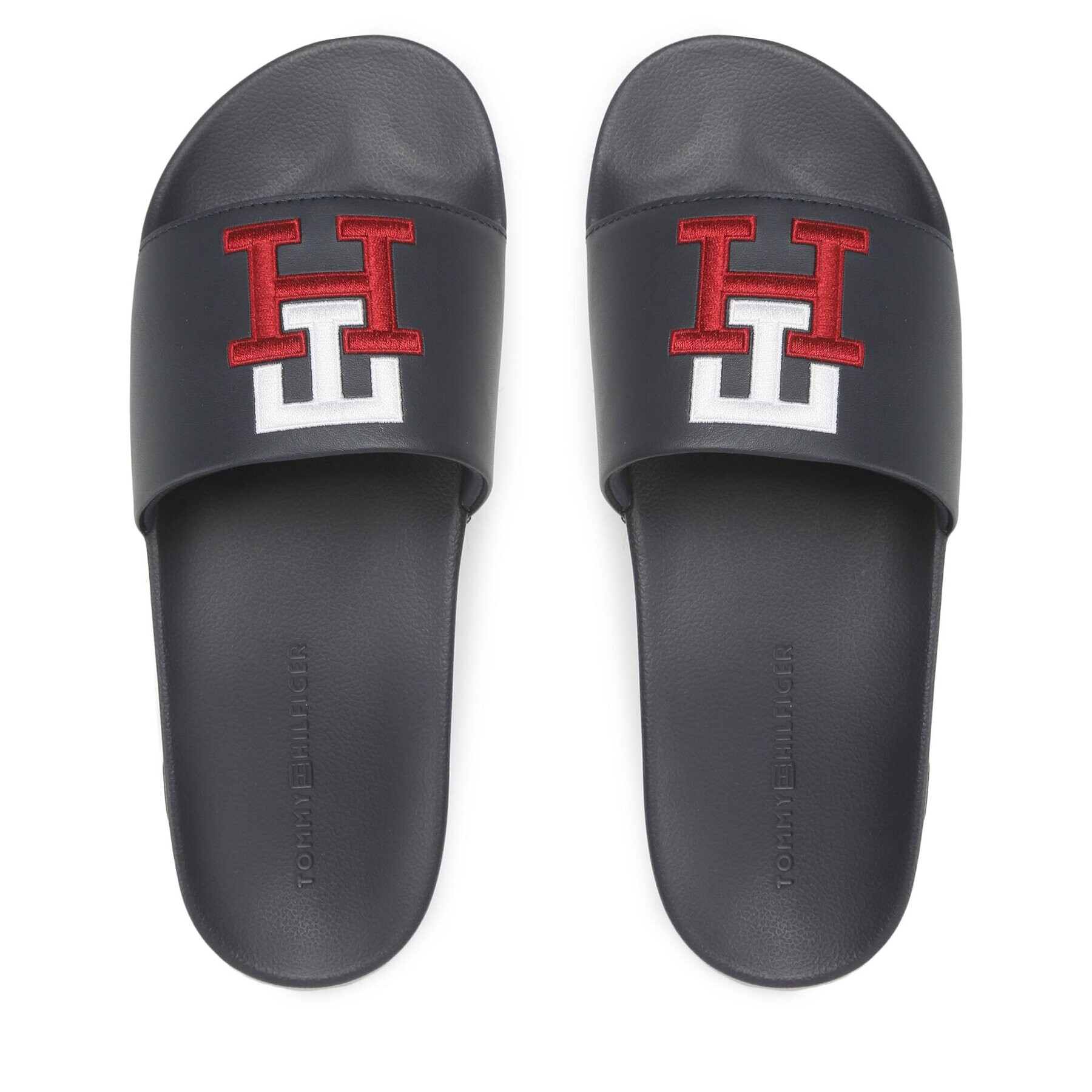 Tommy Hilfiger Natikači Th Raised Embroidery Pool Slide FM0FM04349 Mornarsko modra - Pepit.si