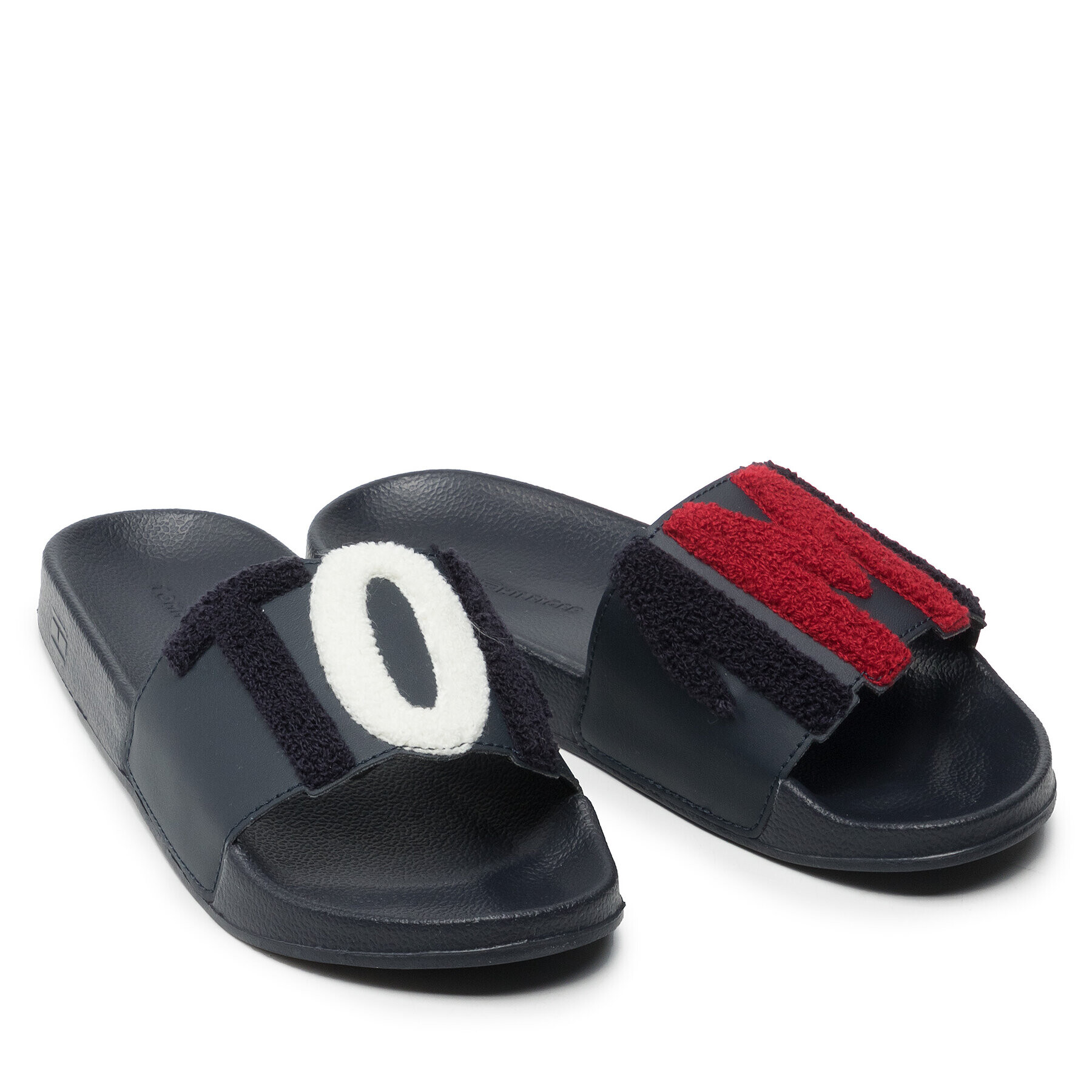 Tommy Hilfiger Natikači Tommy Lettering Pool Slide FW0FW06082 Mornarsko modra - Pepit.si