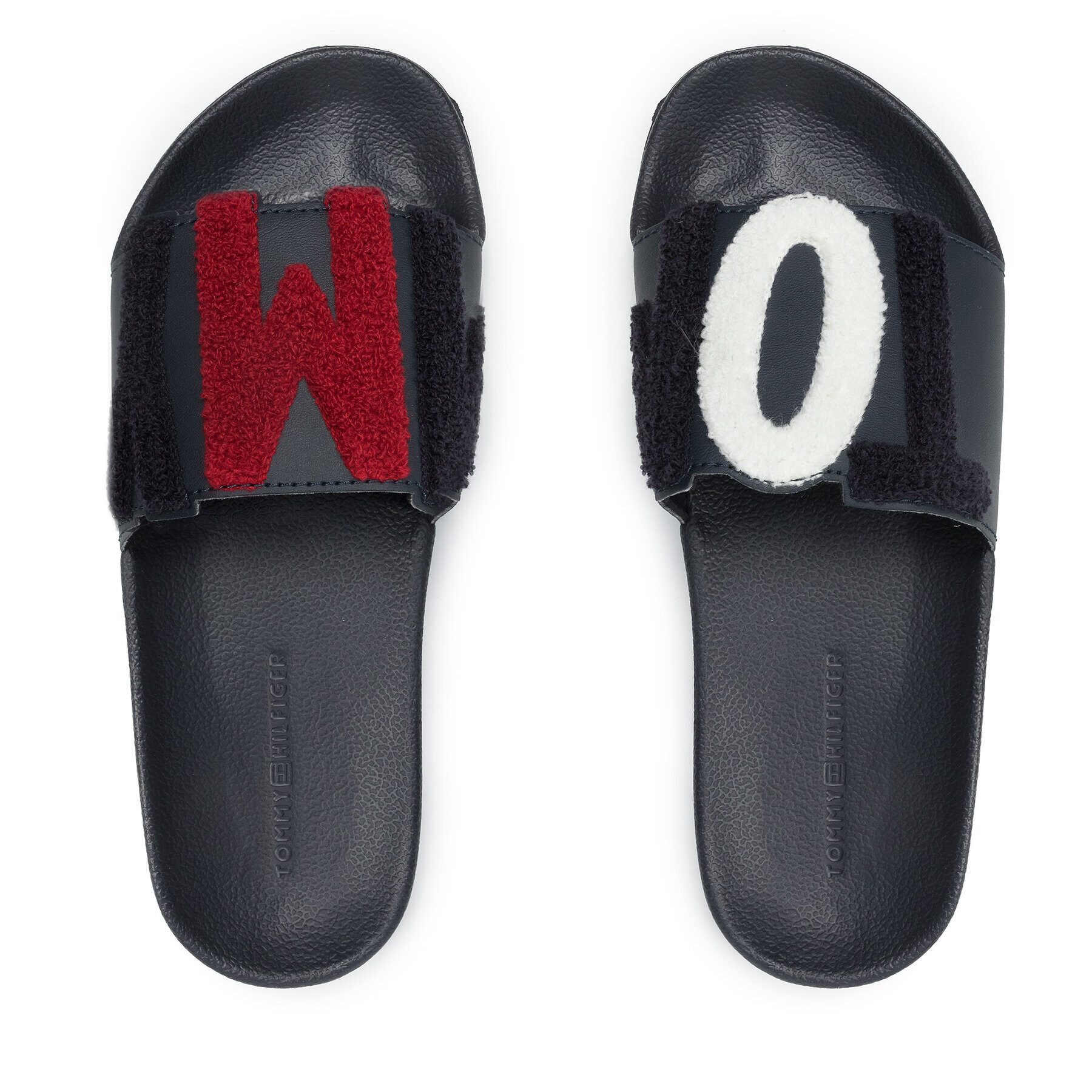 Tommy Hilfiger Natikači Tommy Lettering Pool Slide FW0FW06082 Mornarsko modra - Pepit.si