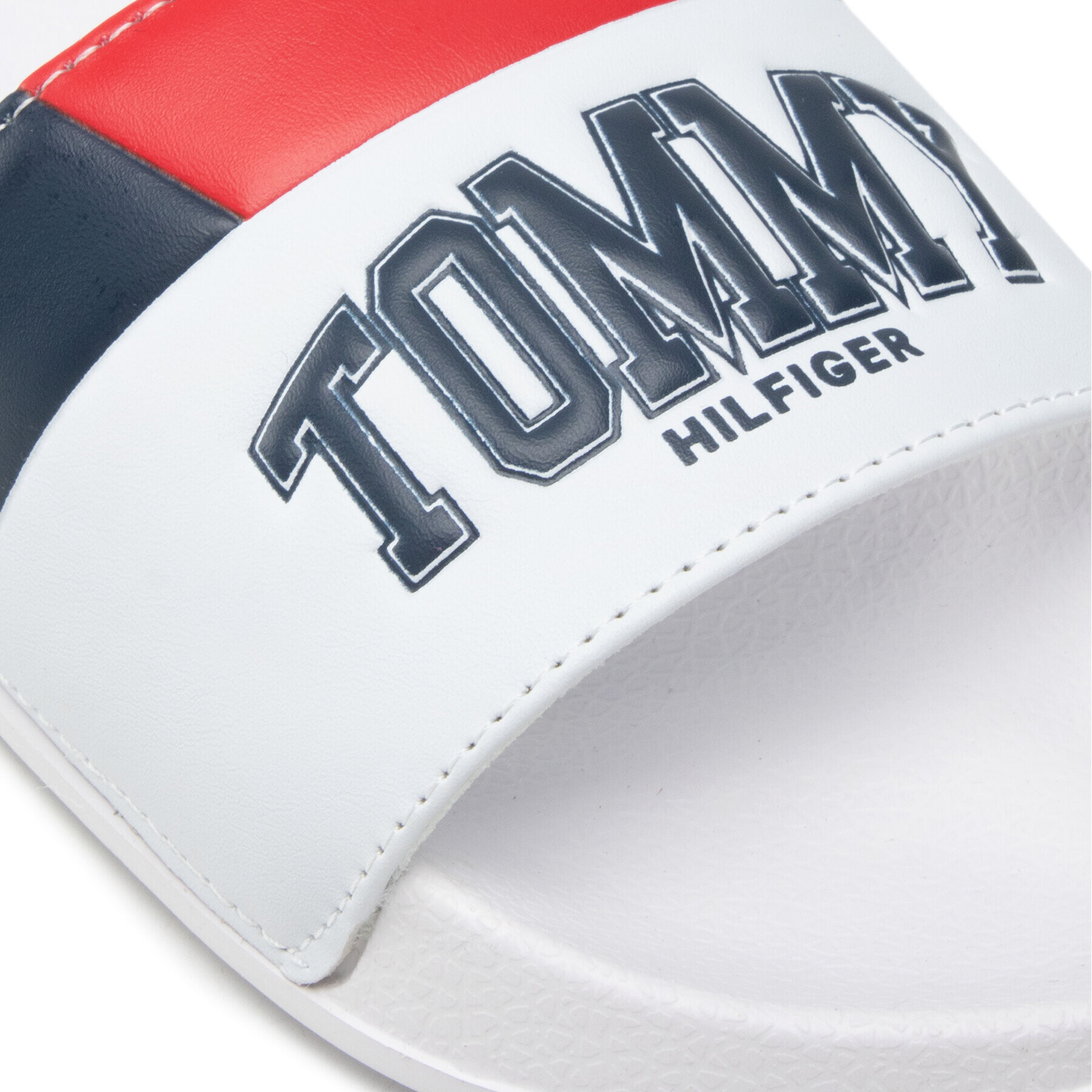 Tommy Hilfiger Natikači Varsity Print Pool Silde T3B0-32274-1172 S Bela - Pepit.si