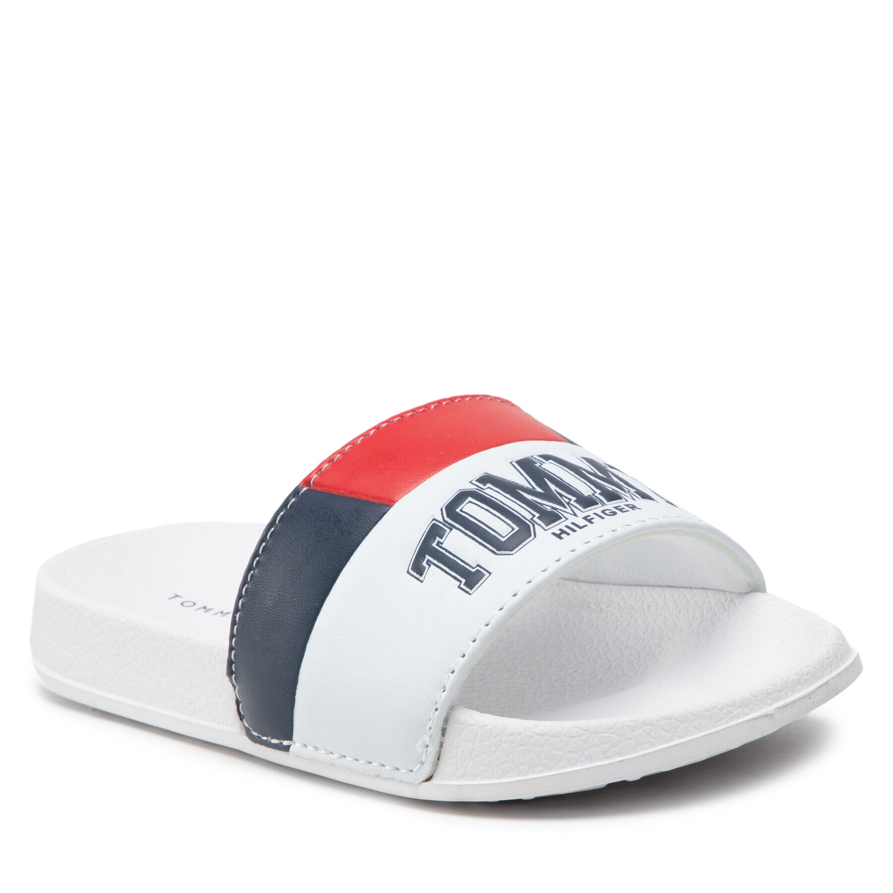 Tommy Hilfiger Natikači Varsity Print Pool Slide T3B0-32274-1172 M Bela - Pepit.si