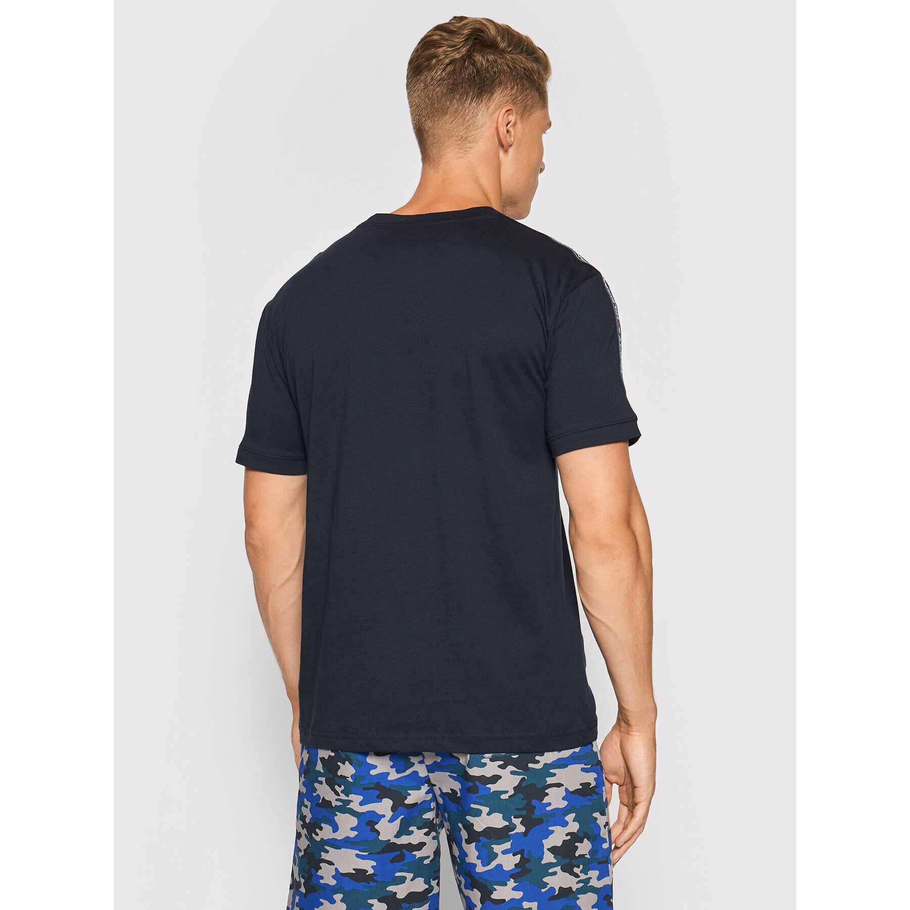 Tommy Hilfiger Pižama Cn Ss Short Woven Set UM0UM02171 Mornarsko modra - Pepit.si