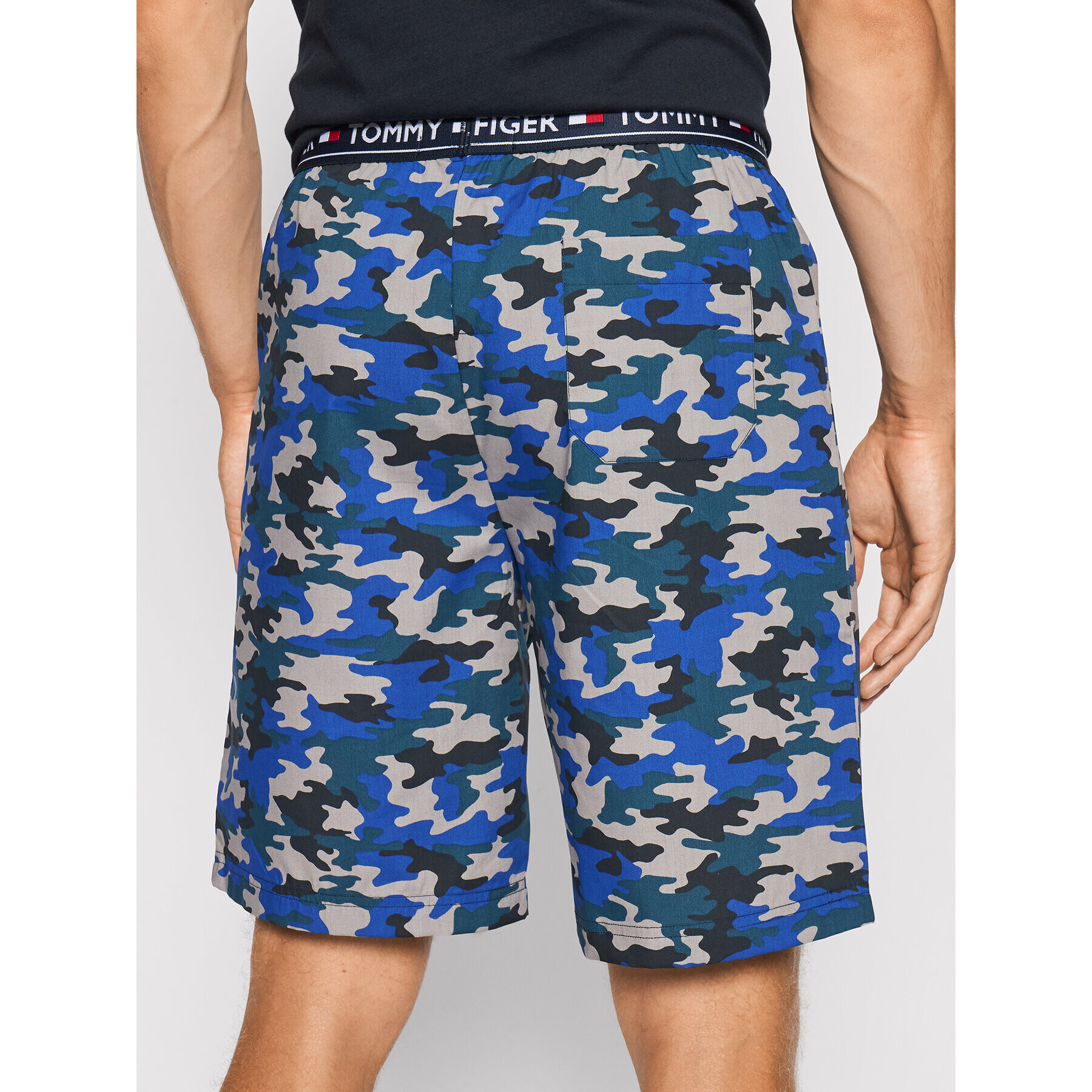 Tommy Hilfiger Pižama Cn Ss Short Woven Set UM0UM02171 Mornarsko modra - Pepit.si