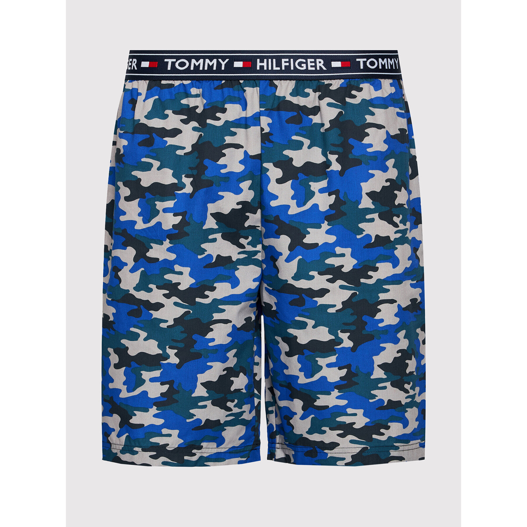 Tommy Hilfiger Pižama Cn Ss Short Woven Set UM0UM02171 Mornarsko modra - Pepit.si