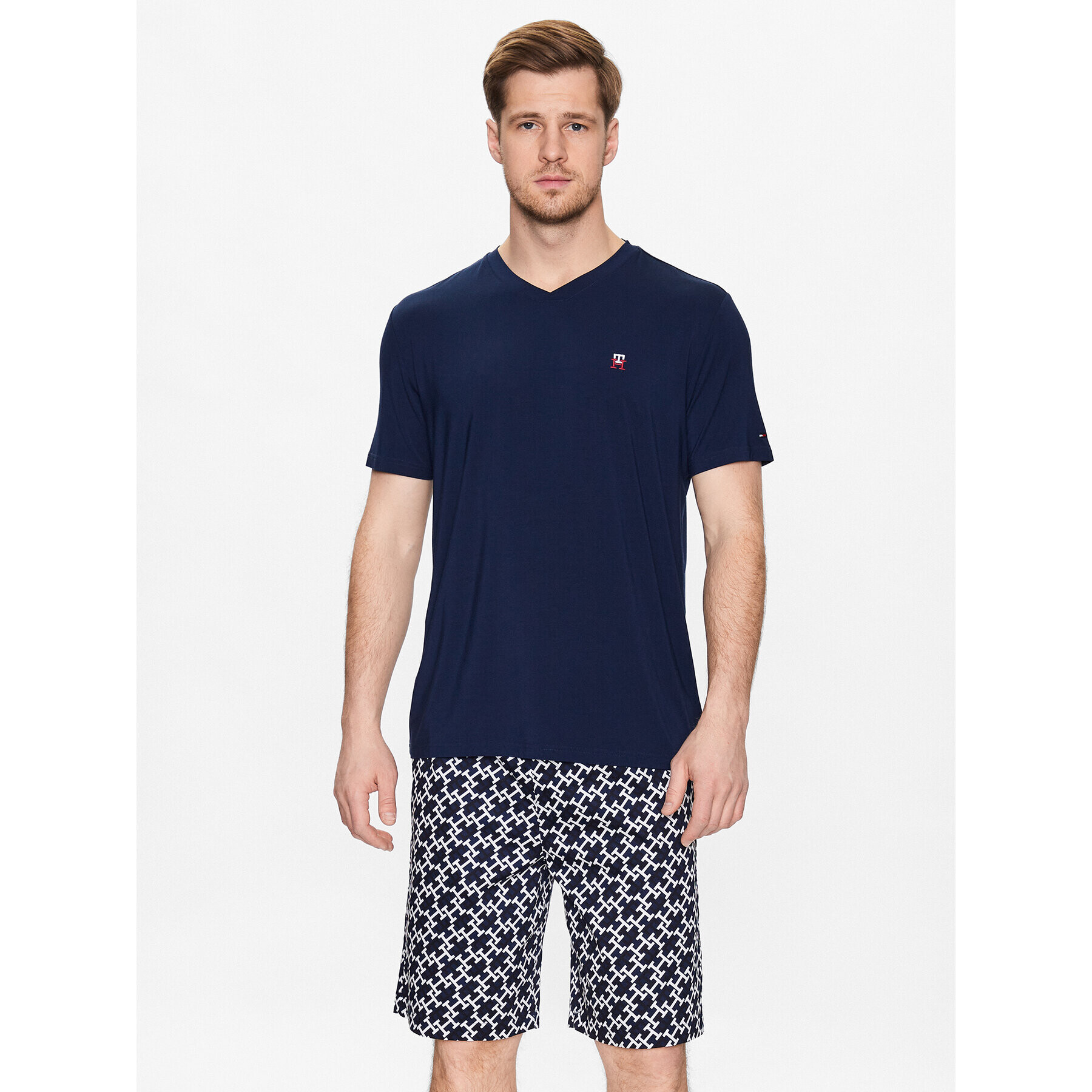 Tommy Hilfiger Pižama Print UM0UM02810 Mornarsko modra Regular Fit - Pepit.si