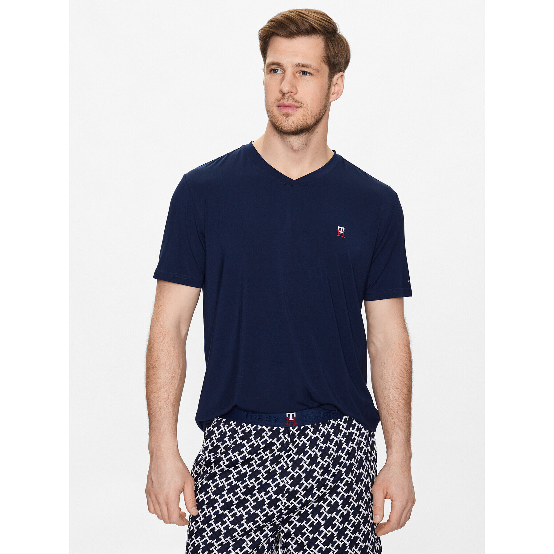 Tommy Hilfiger Pižama Print UM0UM02810 Mornarsko modra Regular Fit - Pepit.si