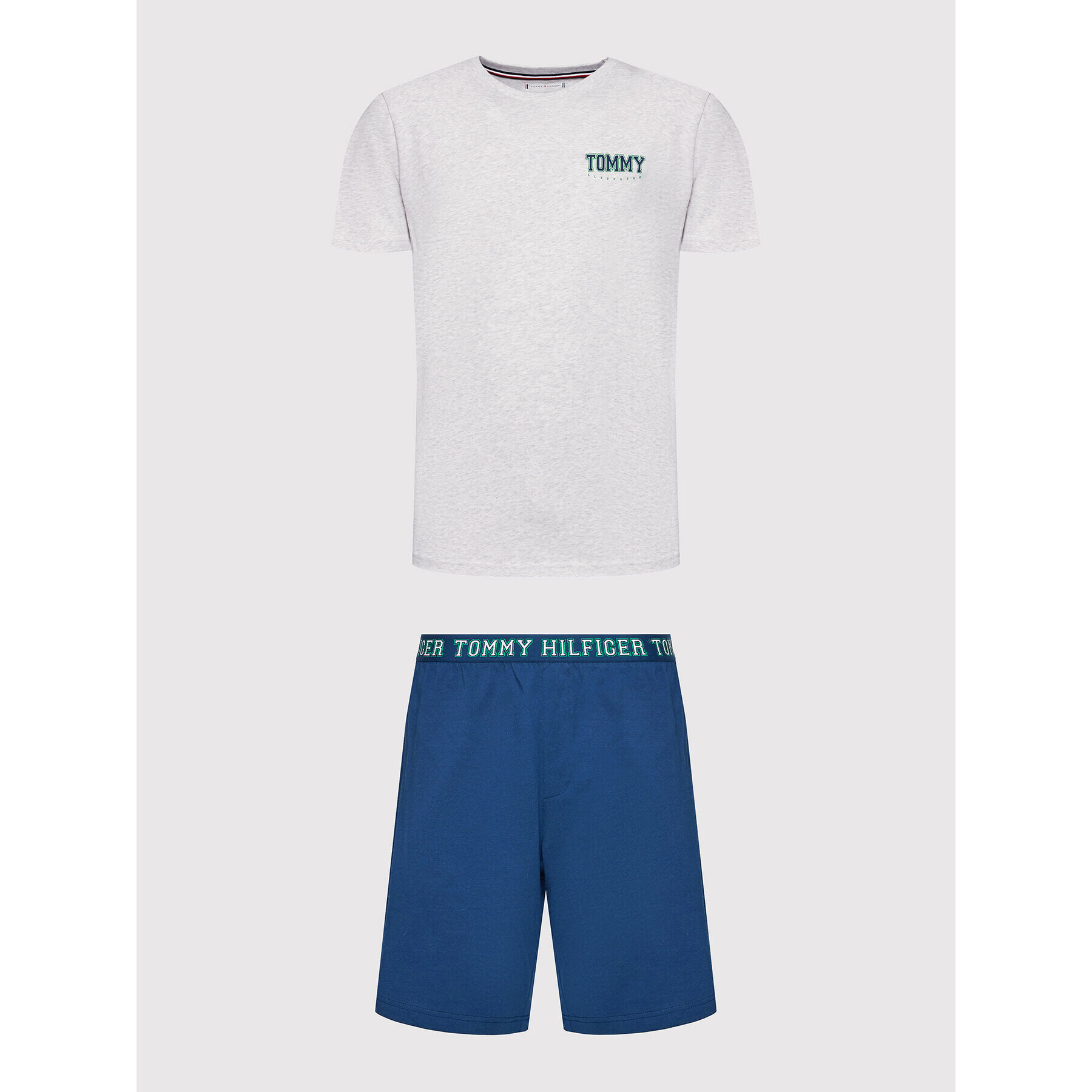 Tommy Hilfiger Pižama Short Set UM0UM02419 Siva Regular Fit - Pepit.si