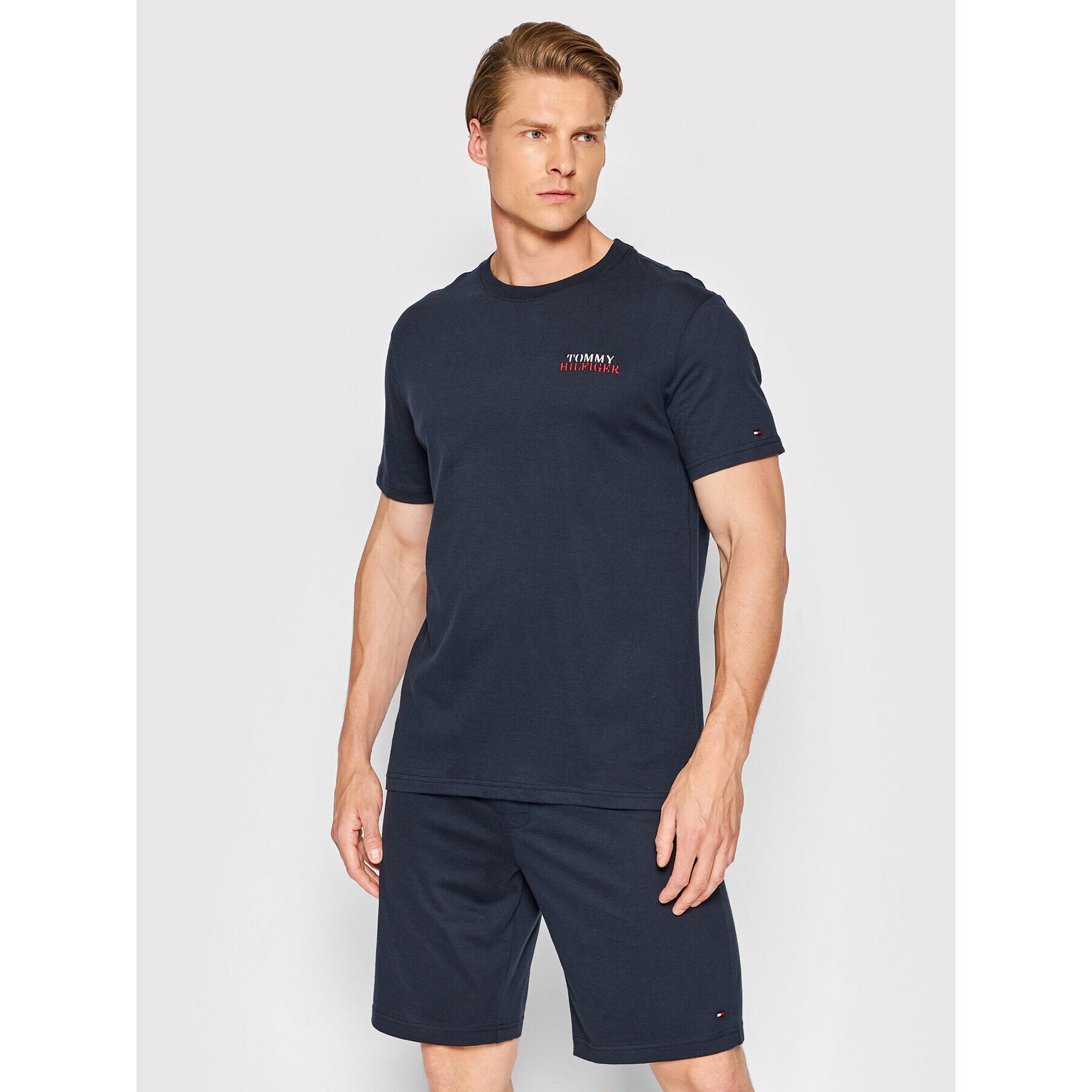 Tommy Hilfiger Pižama Short Set UM0UM02433 Mornarsko modra Regular Fit - Pepit.si