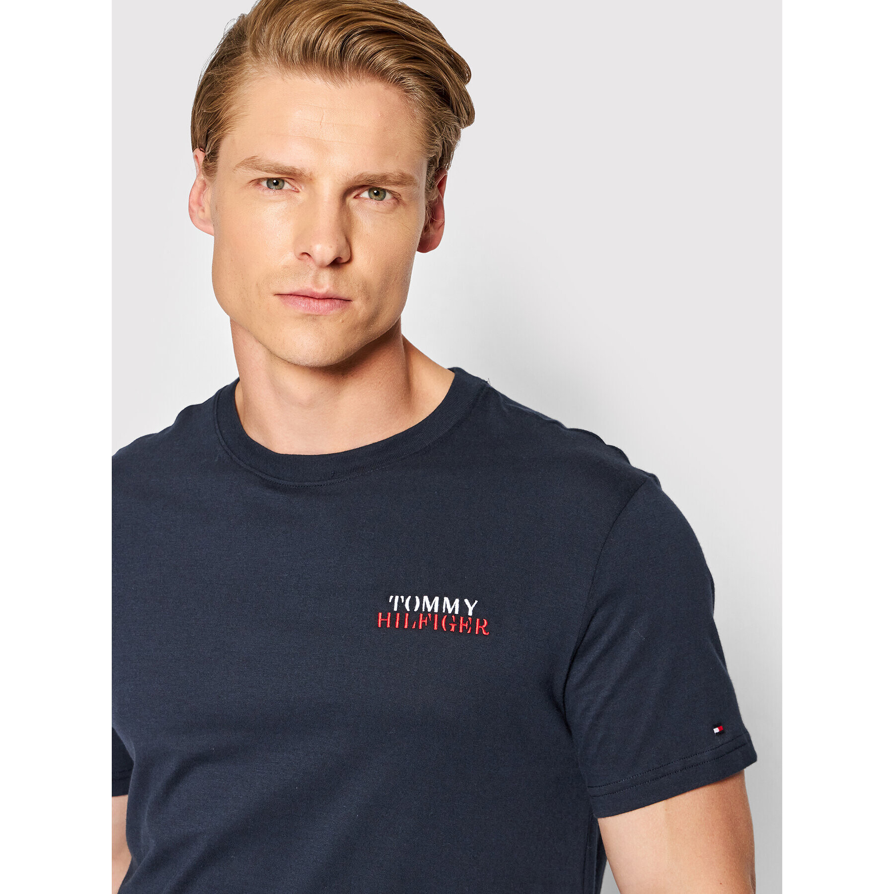 Tommy Hilfiger Pižama Short Set UM0UM02433 Mornarsko modra Regular Fit - Pepit.si